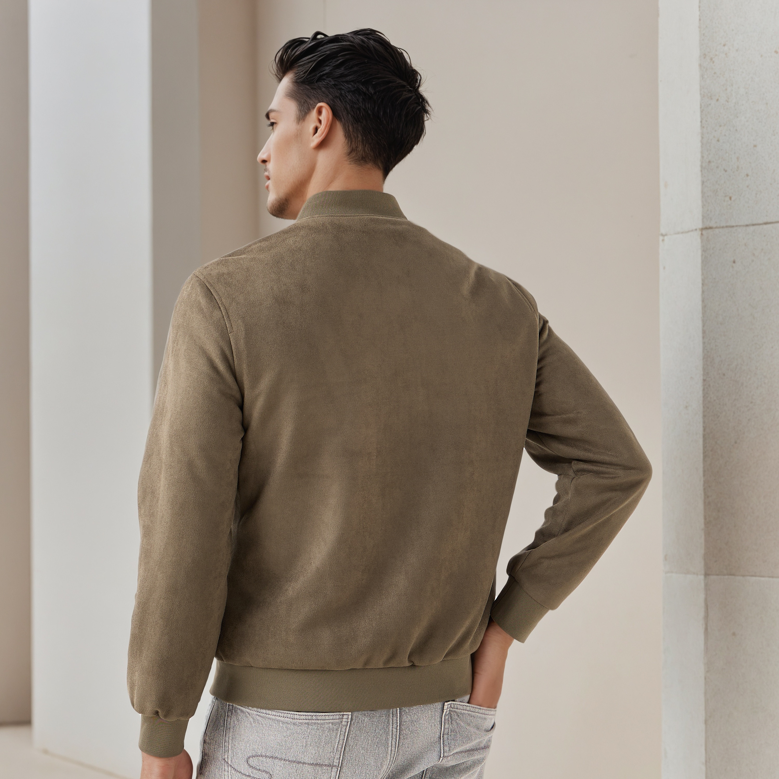 Men Regular Fit Mandarin Collar Bomber Jacket-men-clothing-jacketsandblazers-jackets-image-4