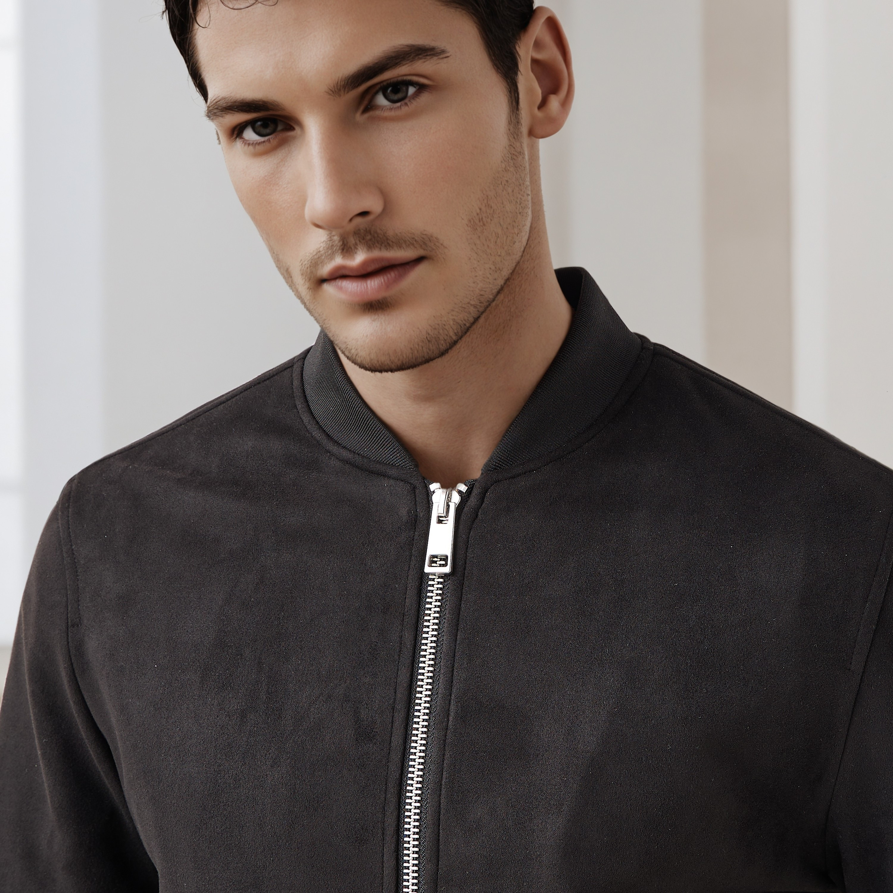 Men Regular Fit Mandarin Collar Bomber Jacket-men-clothing-jacketsandblazers-jackets-image-4