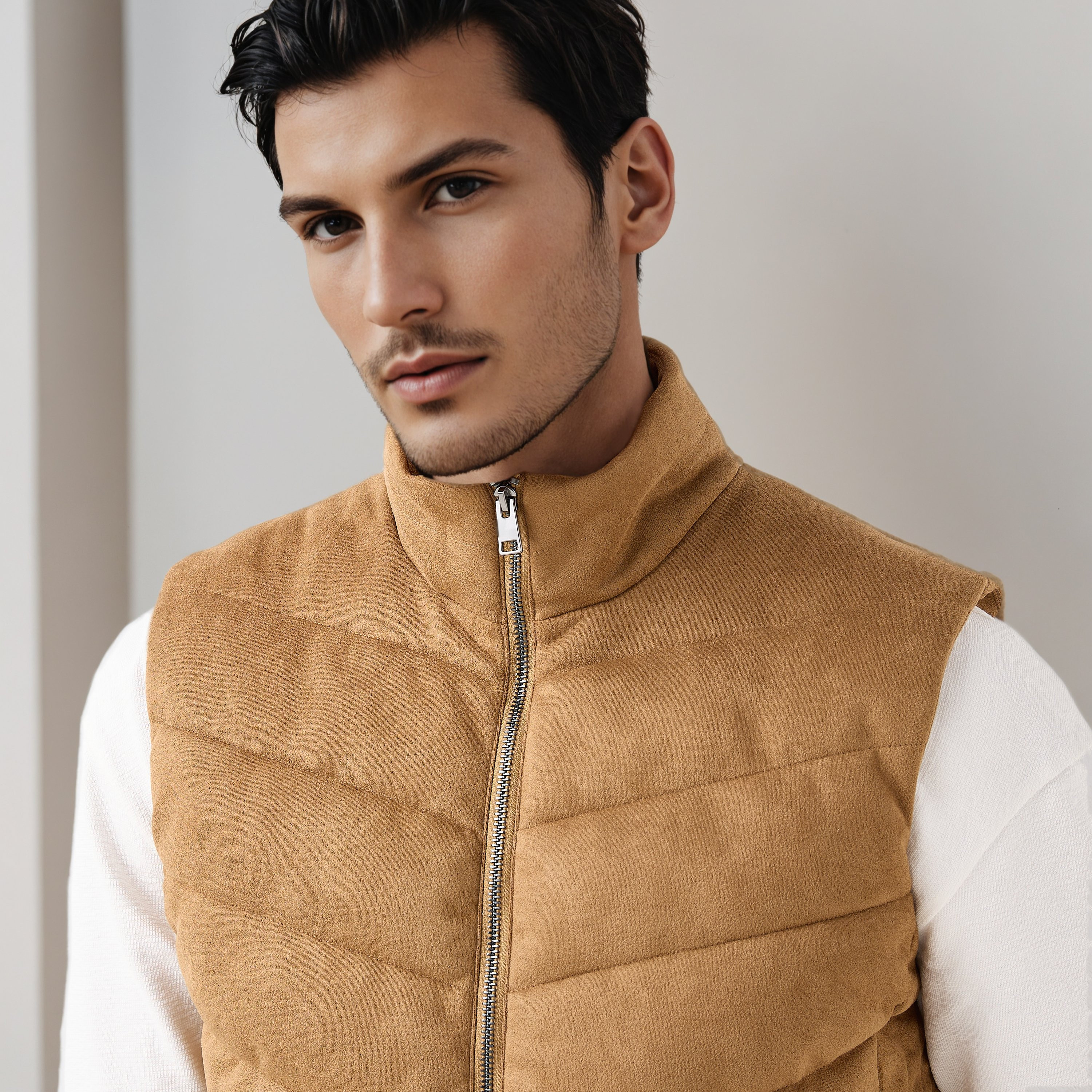 Men Regular Fit Suede High Neck Sleeveless Jacket-men-clothing-jacketsandblazers-jackets-image-5