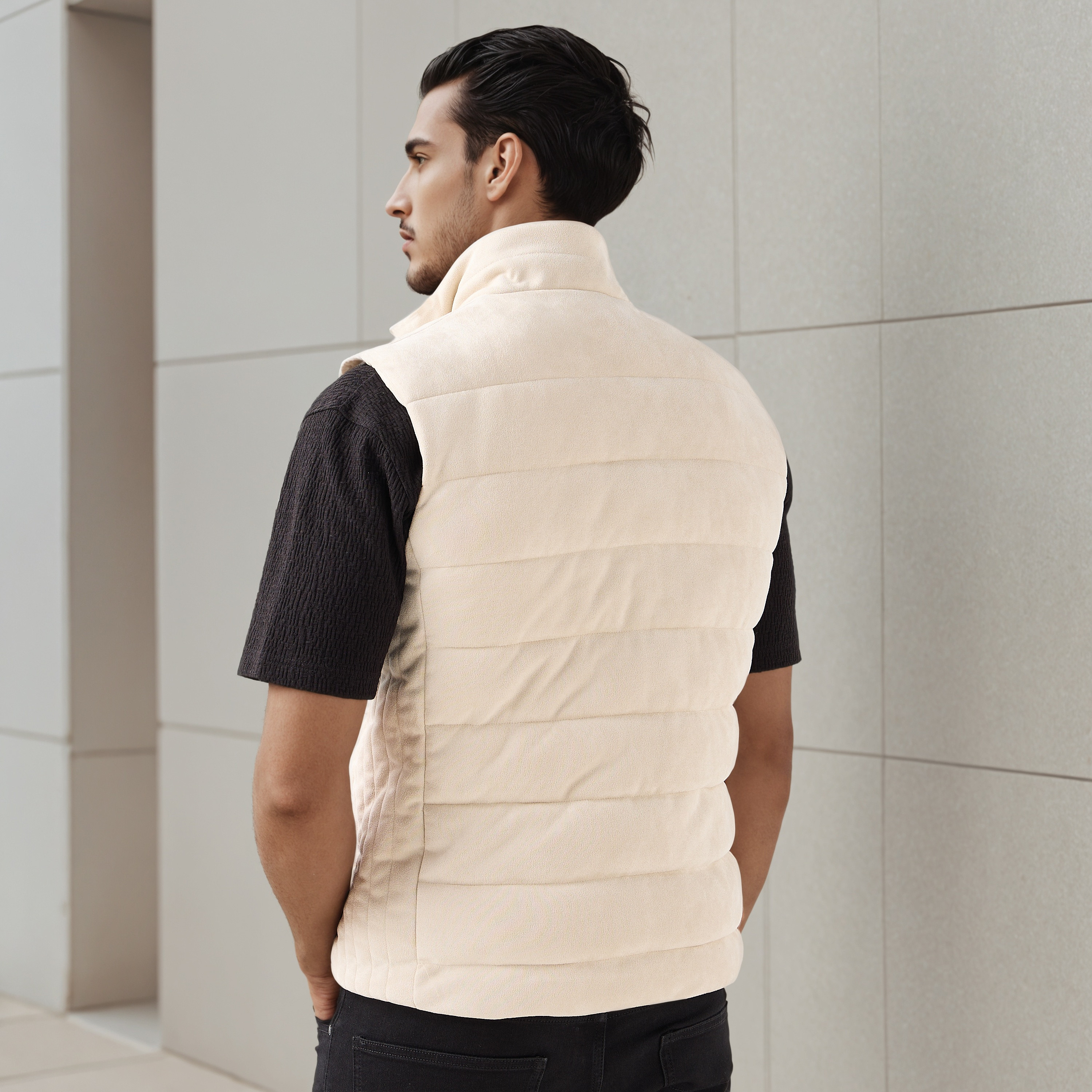 Men Regular Fit Suede High Neck Sleeveless Jacket-men-clothing-jacketsandblazers-jackets-image-3