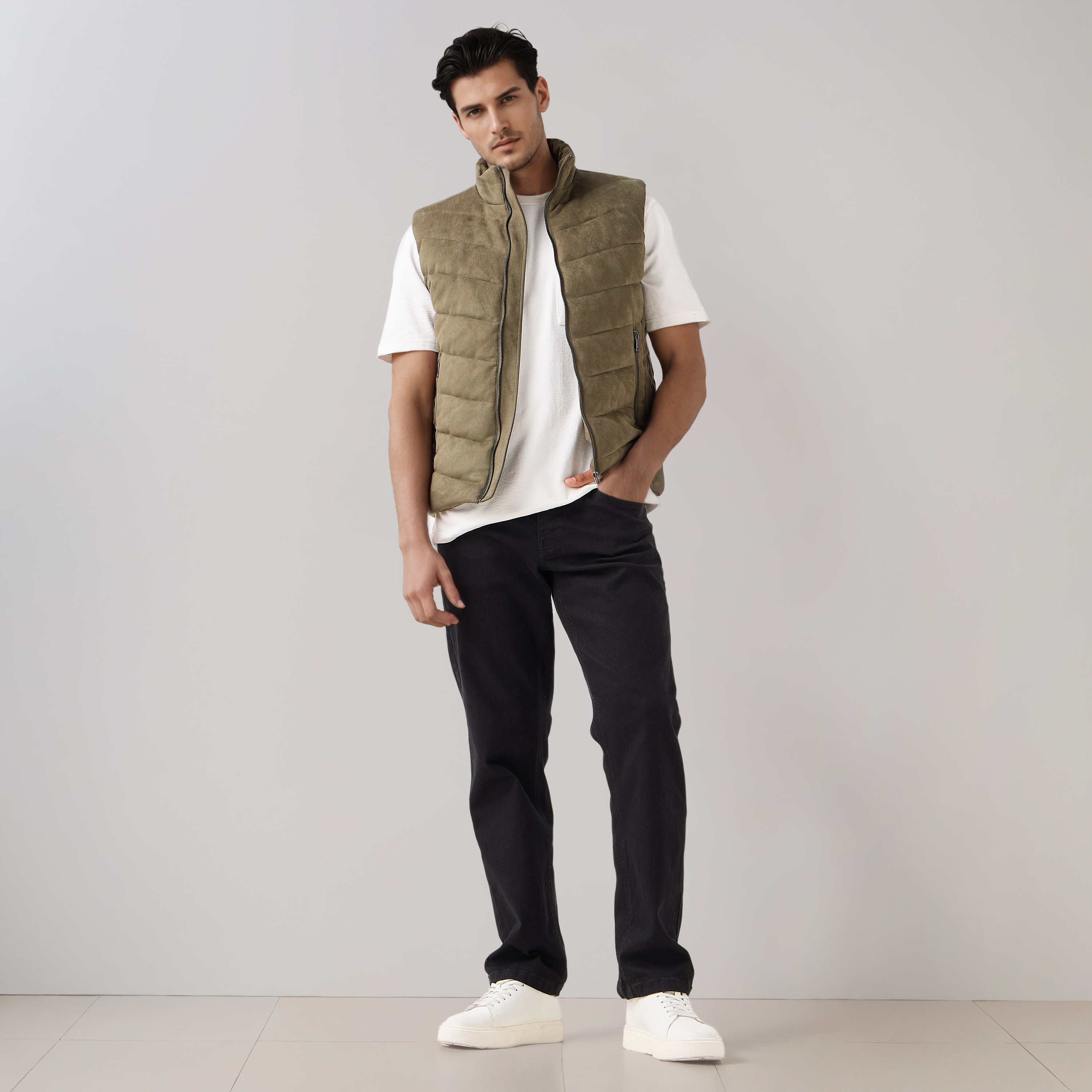 Men Regular Fit Suede High Neck Sleeveless Jacket-men-clothing-jacketsandblazers-jackets-image-2