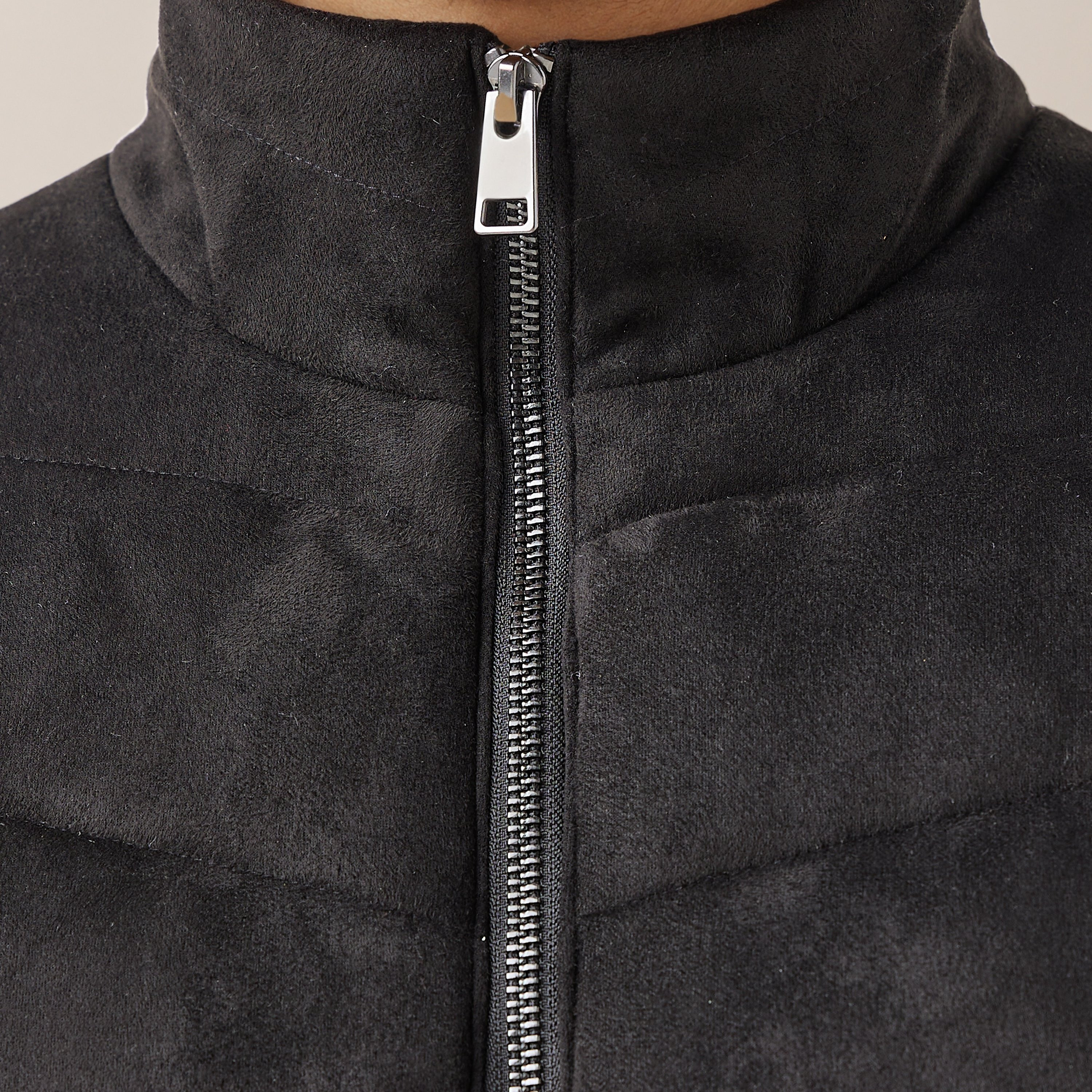 Men Regular Fit Suede High Neck Sleeveless Jacket-men-clothing-jacketsandblazers-jackets-image-4