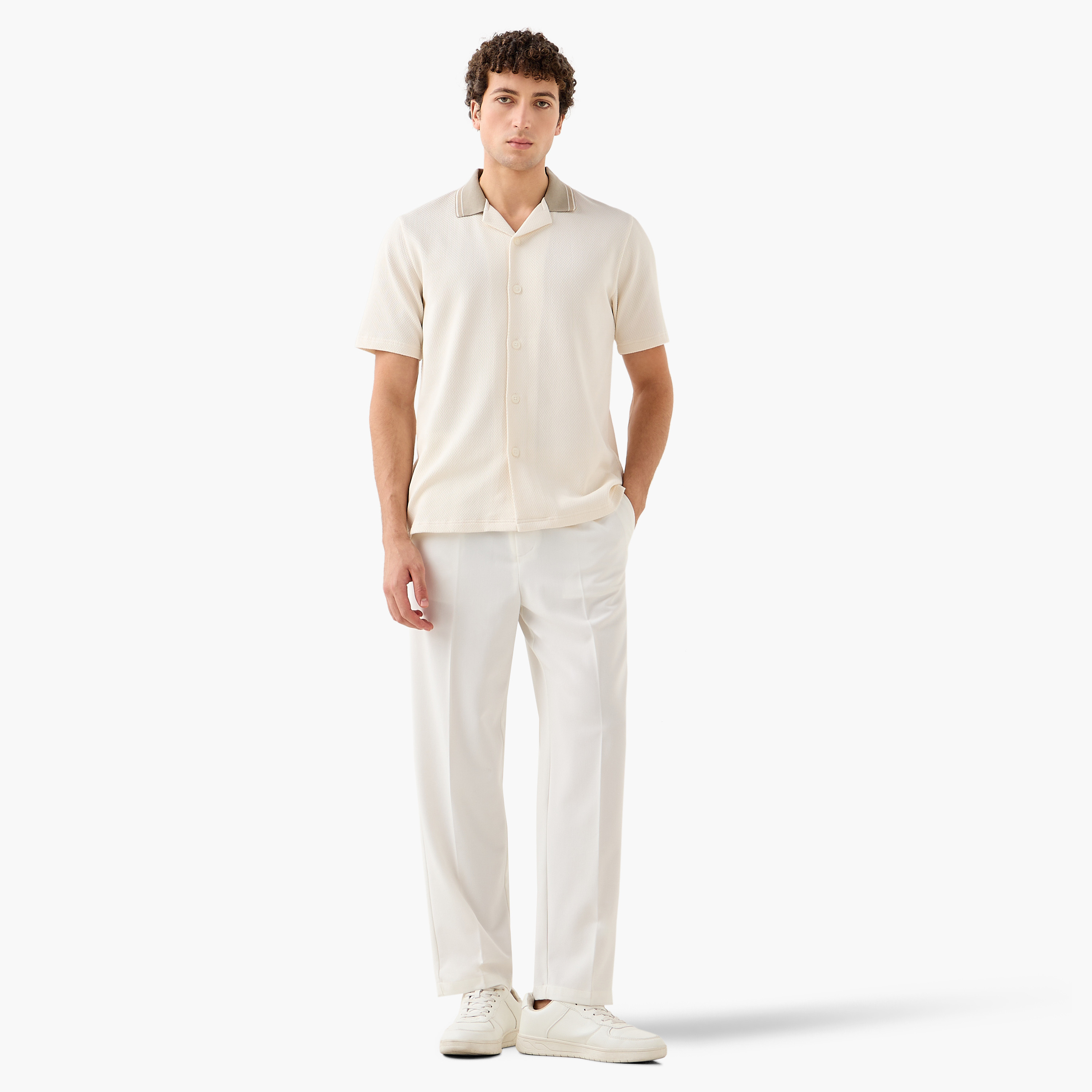 Regular Fit Jacquard Textured Shirt-men-clothing-shirts-image-3