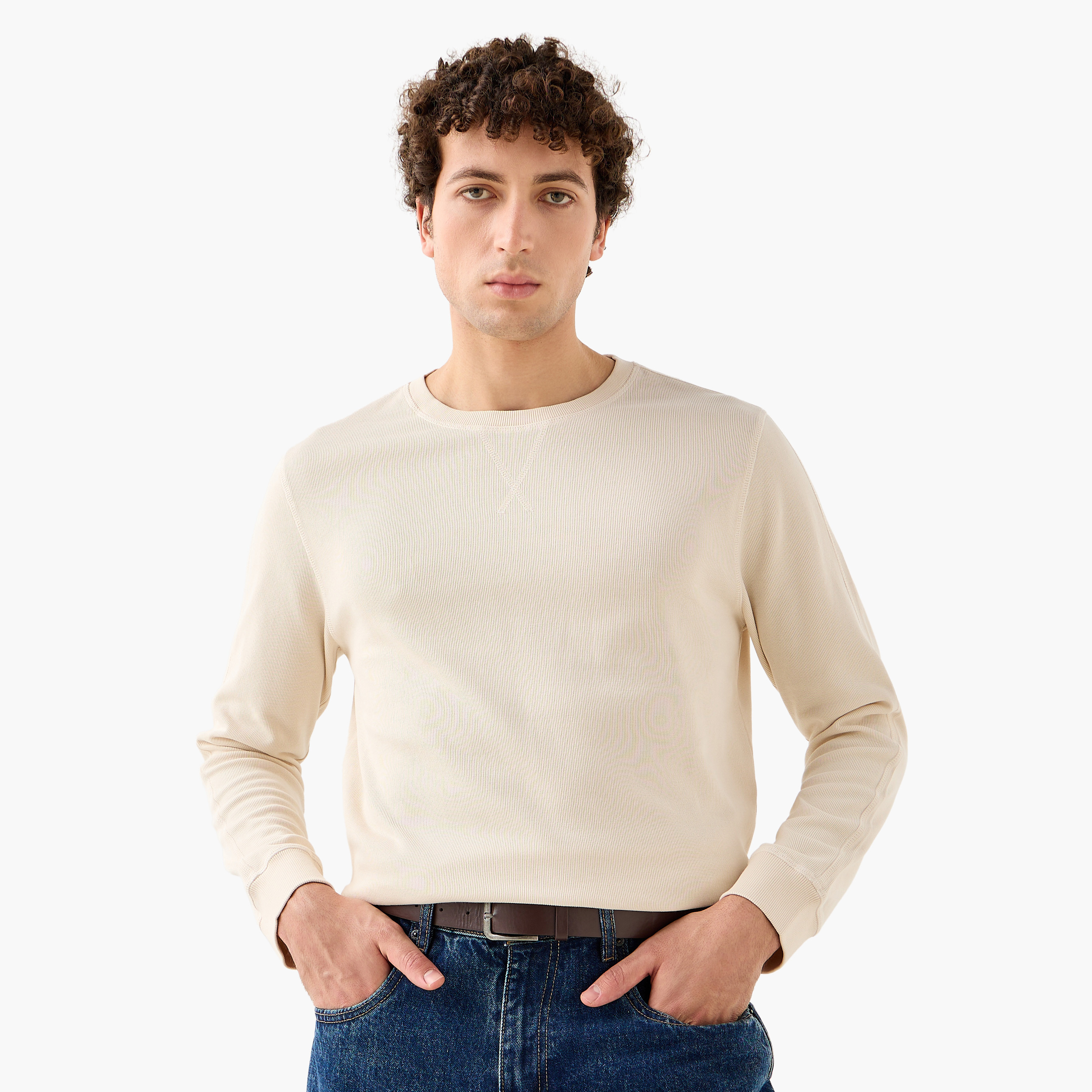 Fine Ribbed Sweatshirt-men-winterwear-hoodiesandsweatshirts-image-1