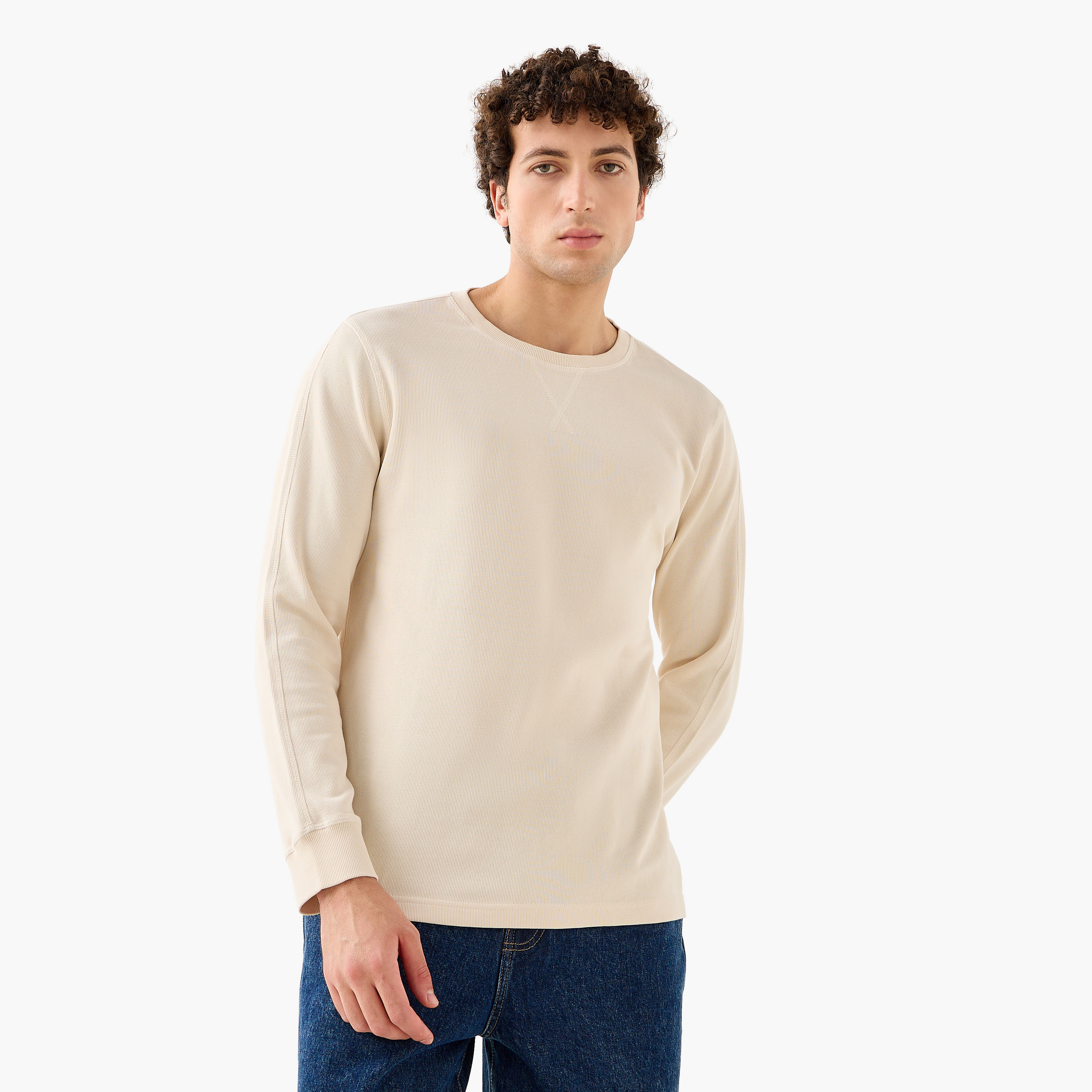 سويت شيرت مضلّع من فاين-men-winterwear-hoodiesandsweatshirts-image-18