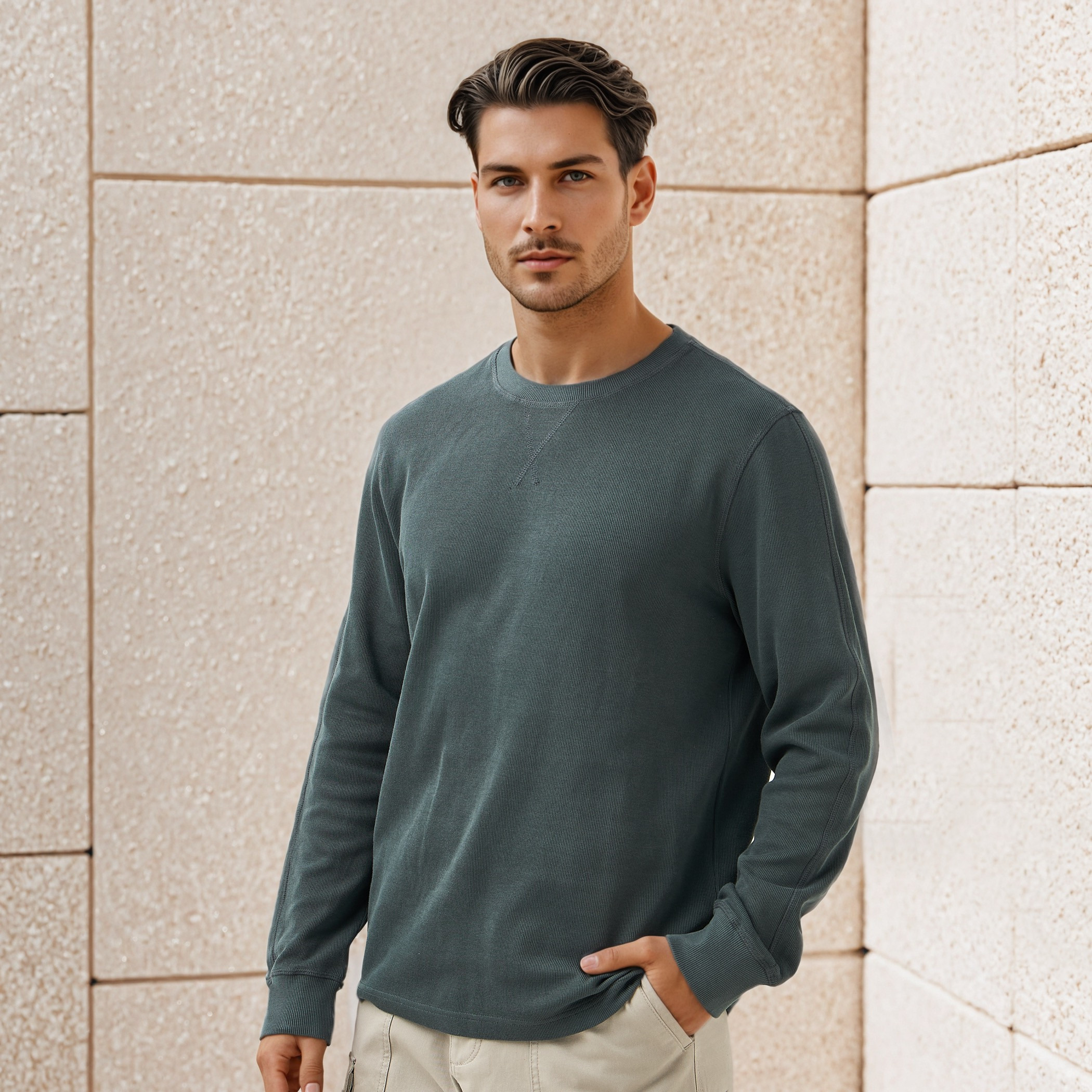 Fine Ribbed Sweatshirt-men-winterwear-hoodiesandsweatshirts-image-1