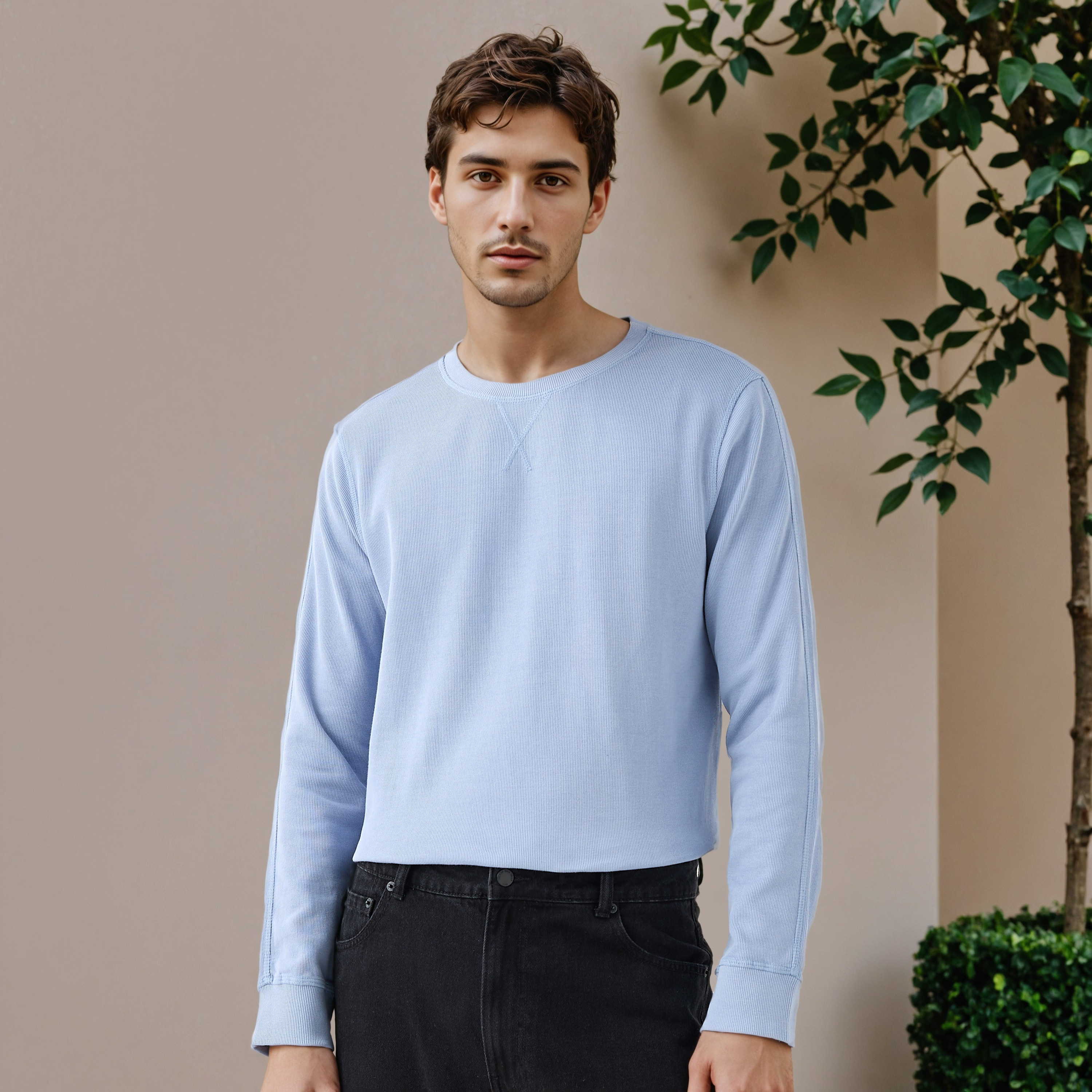 Fine Ribbed Sweatshirt-men-winterwear-hoodiesandsweatshirts-image-1