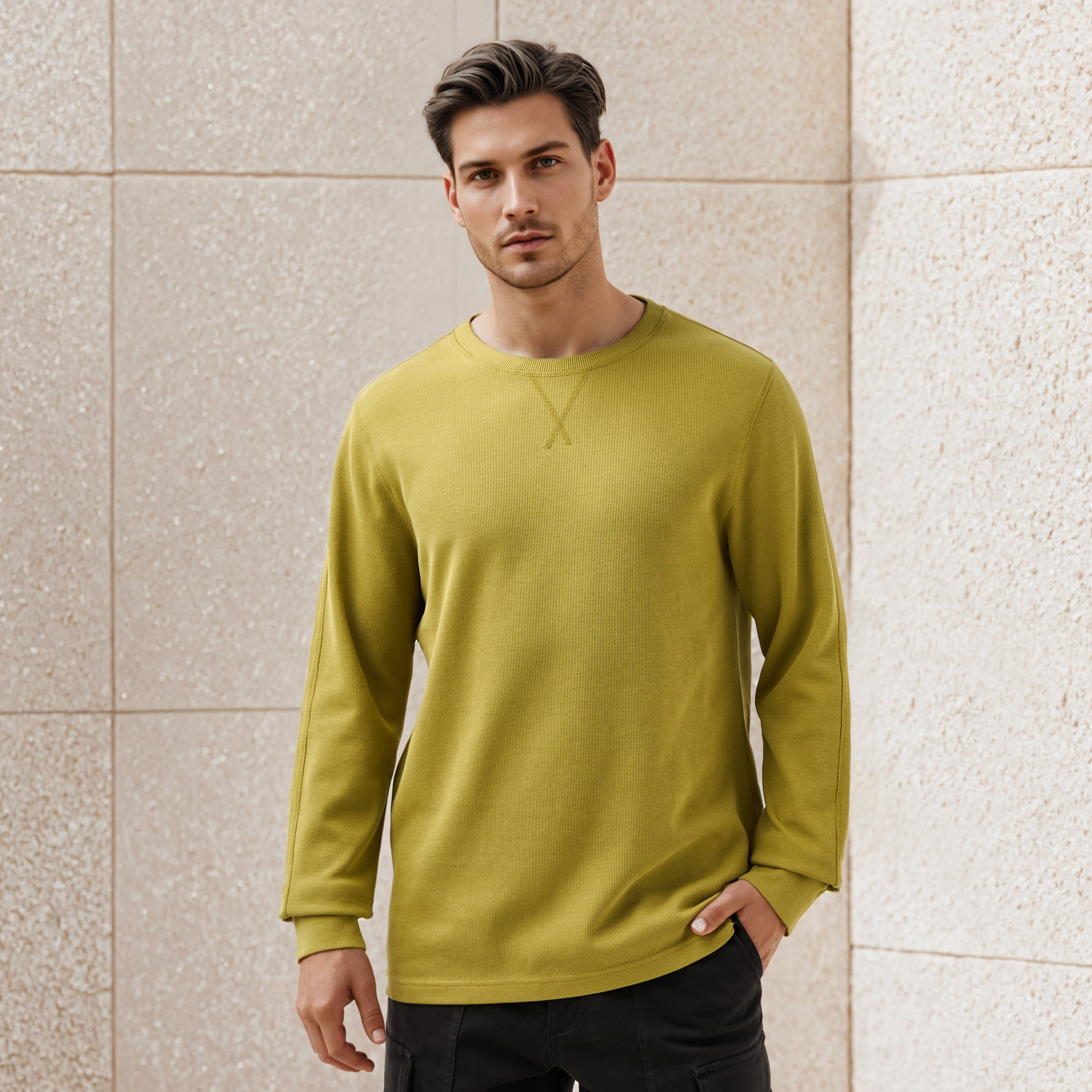 Fine Ribbed Sweatshirt-men-winterwear-hoodiesandsweatshirts-image-1