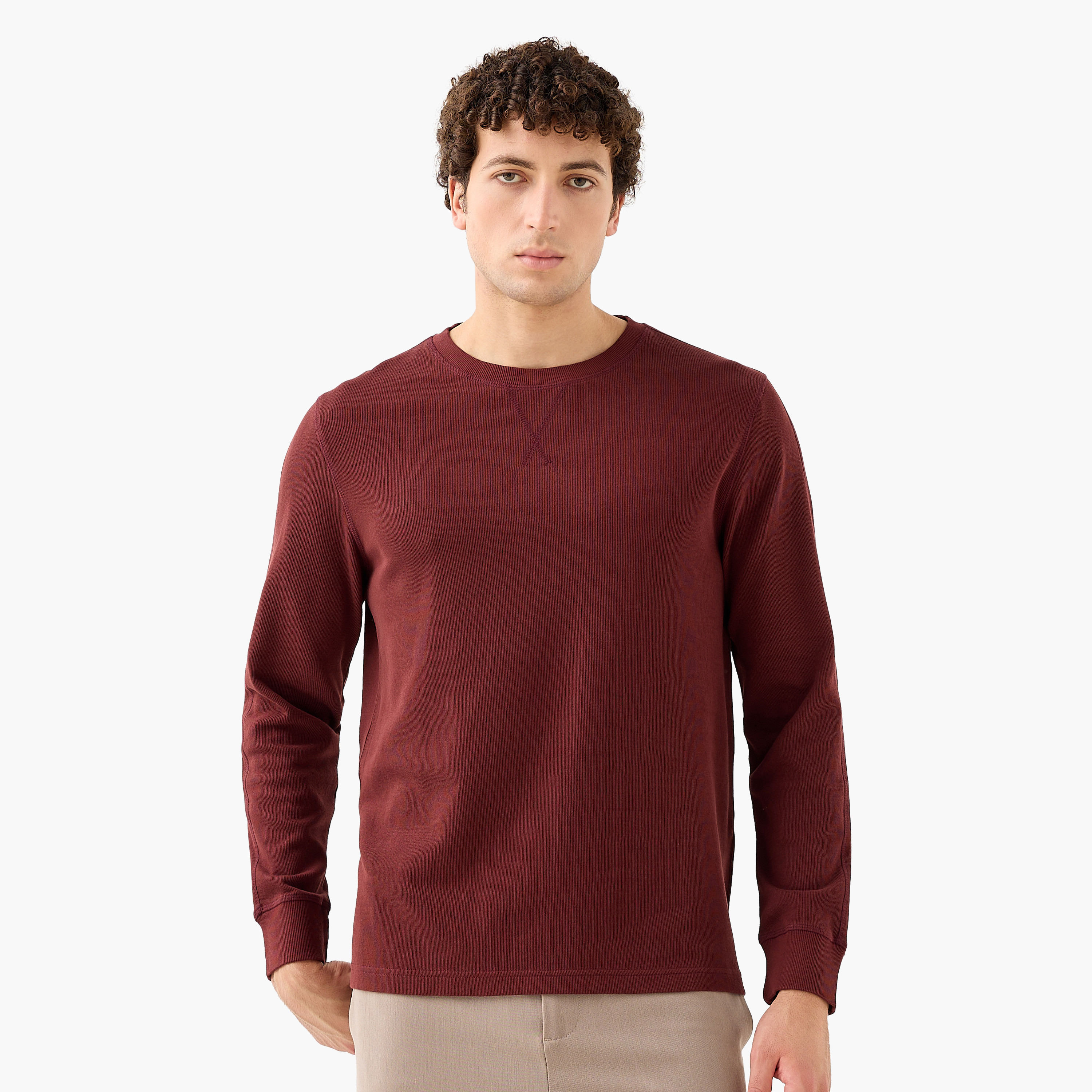 سويت شيرت مضلّع من فاين-men-winterwear-hoodiesandsweatshirts-image-34