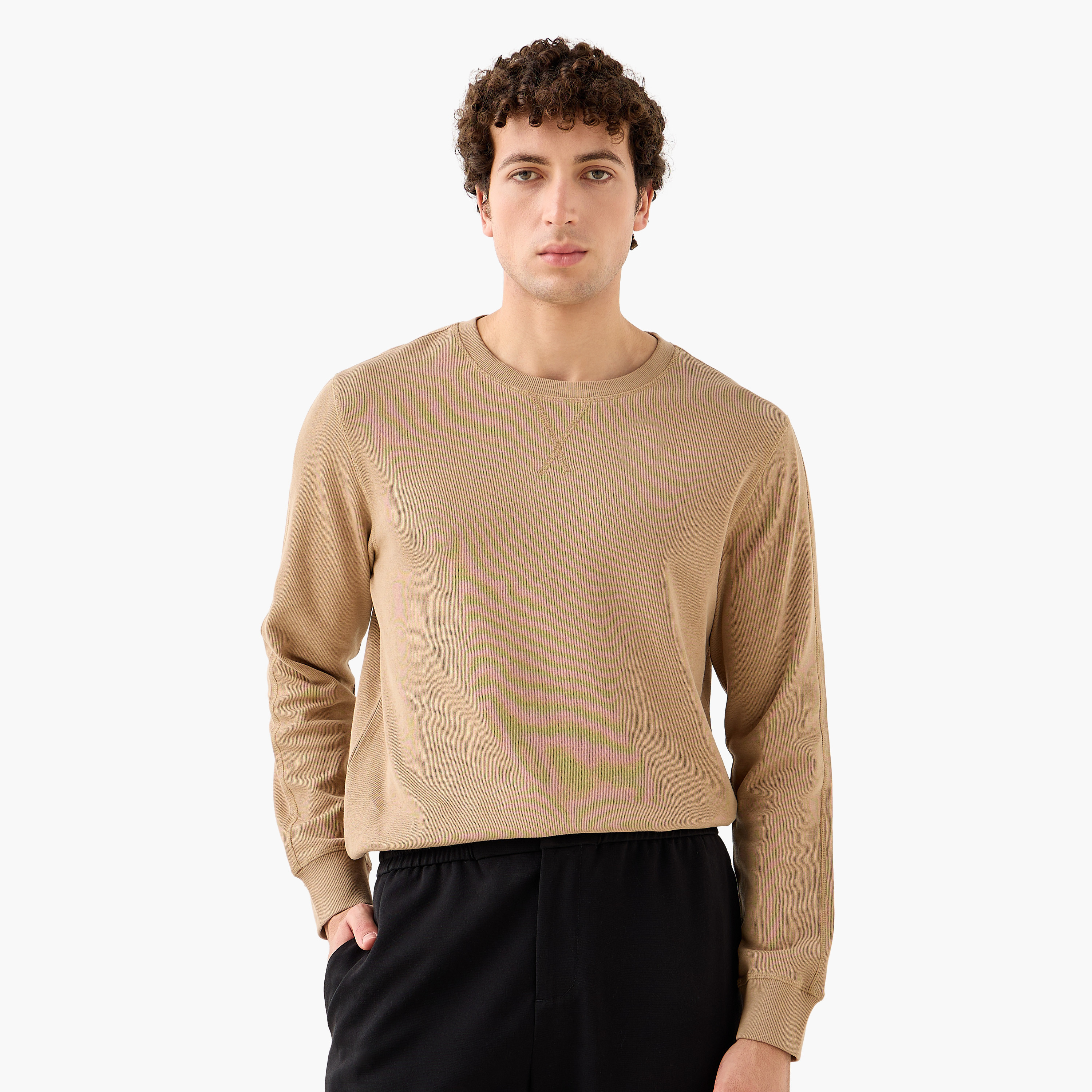 سويت شيرت مضلّع من فاين-men-winterwear-hoodiesandsweatshirts-image-7
