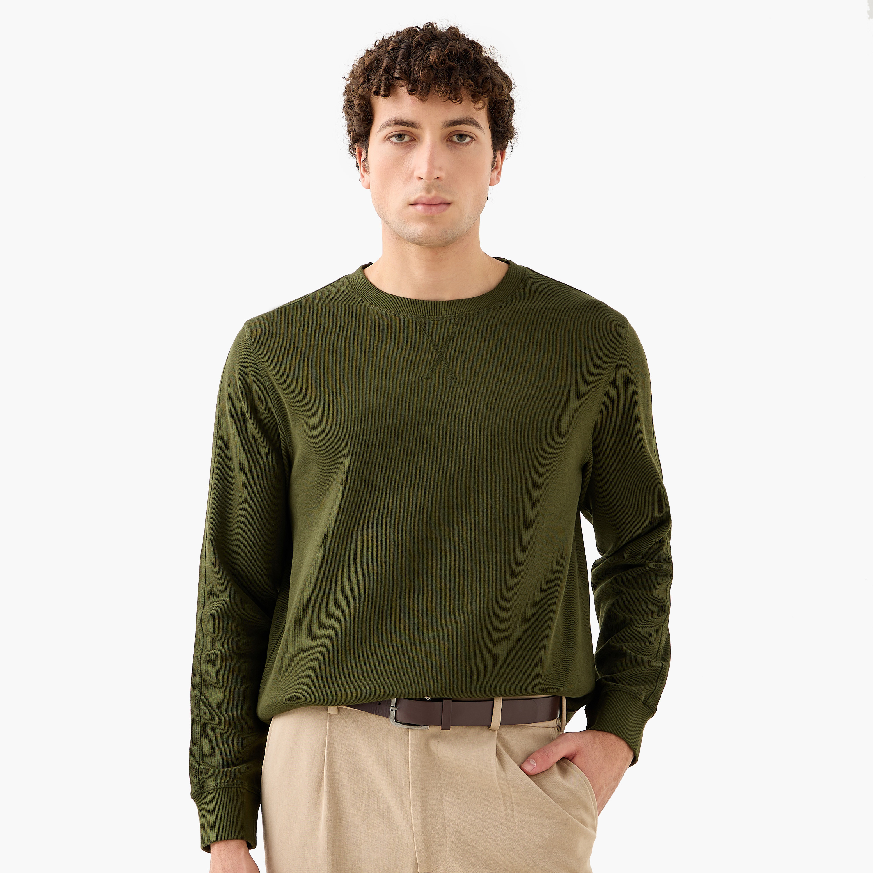 Fine Ribbed Sweatshirt-men-winterwear-hoodiesandsweatshirts-image-1