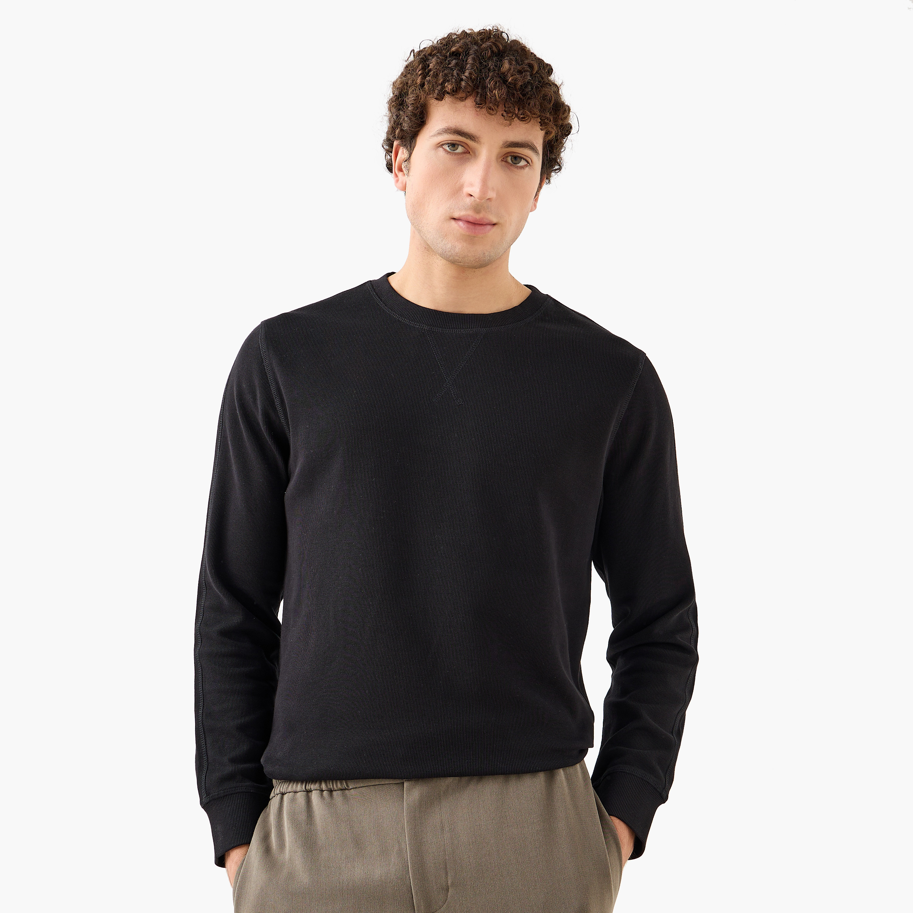 سويت شيرت مضلّع من فاين-men-winterwear-hoodiesandsweatshirts-image-35