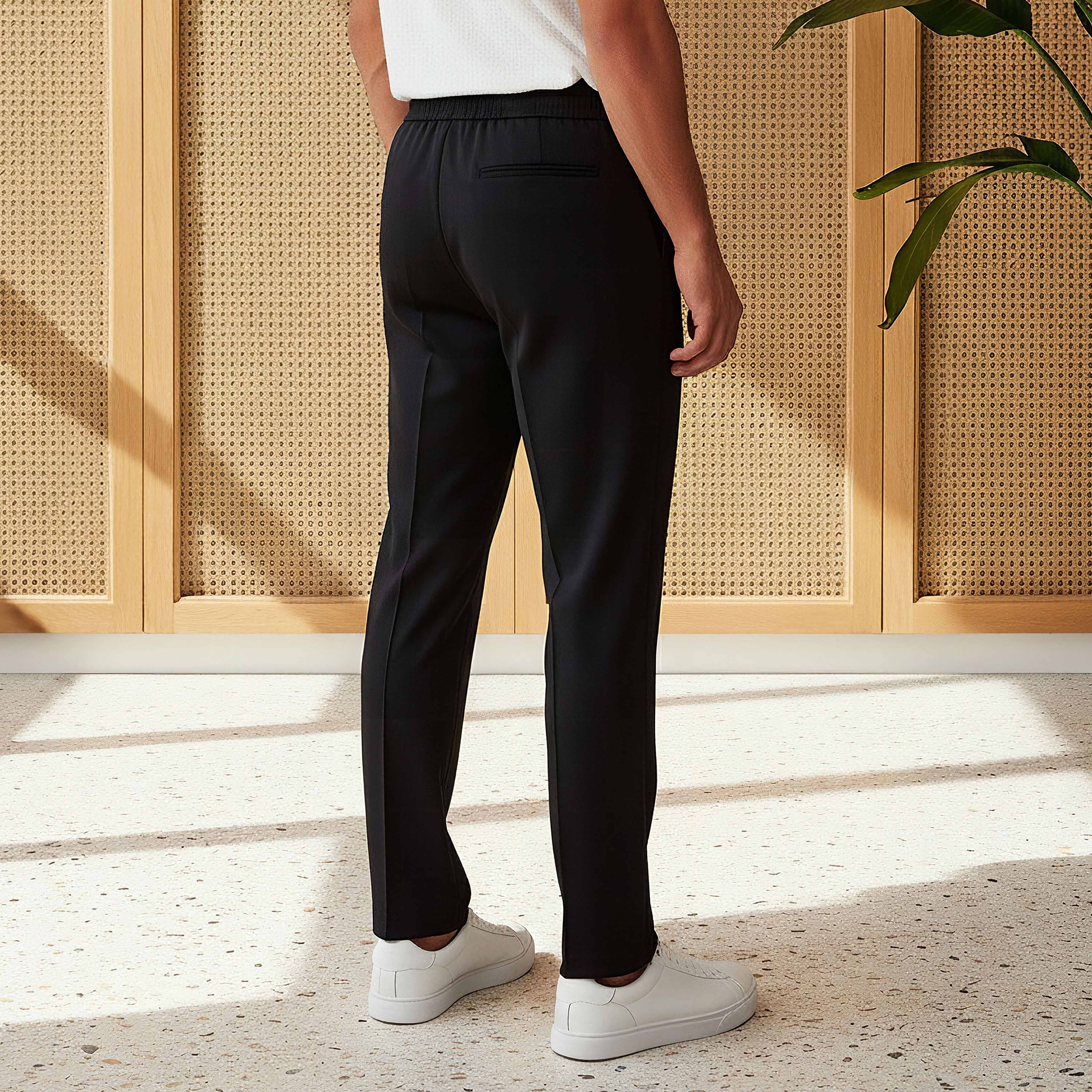 Men's Slim Fit Viscose Blend Flexi Waist Trousers-men-clothing-bottoms-trousersandchinos-trousers-image-3