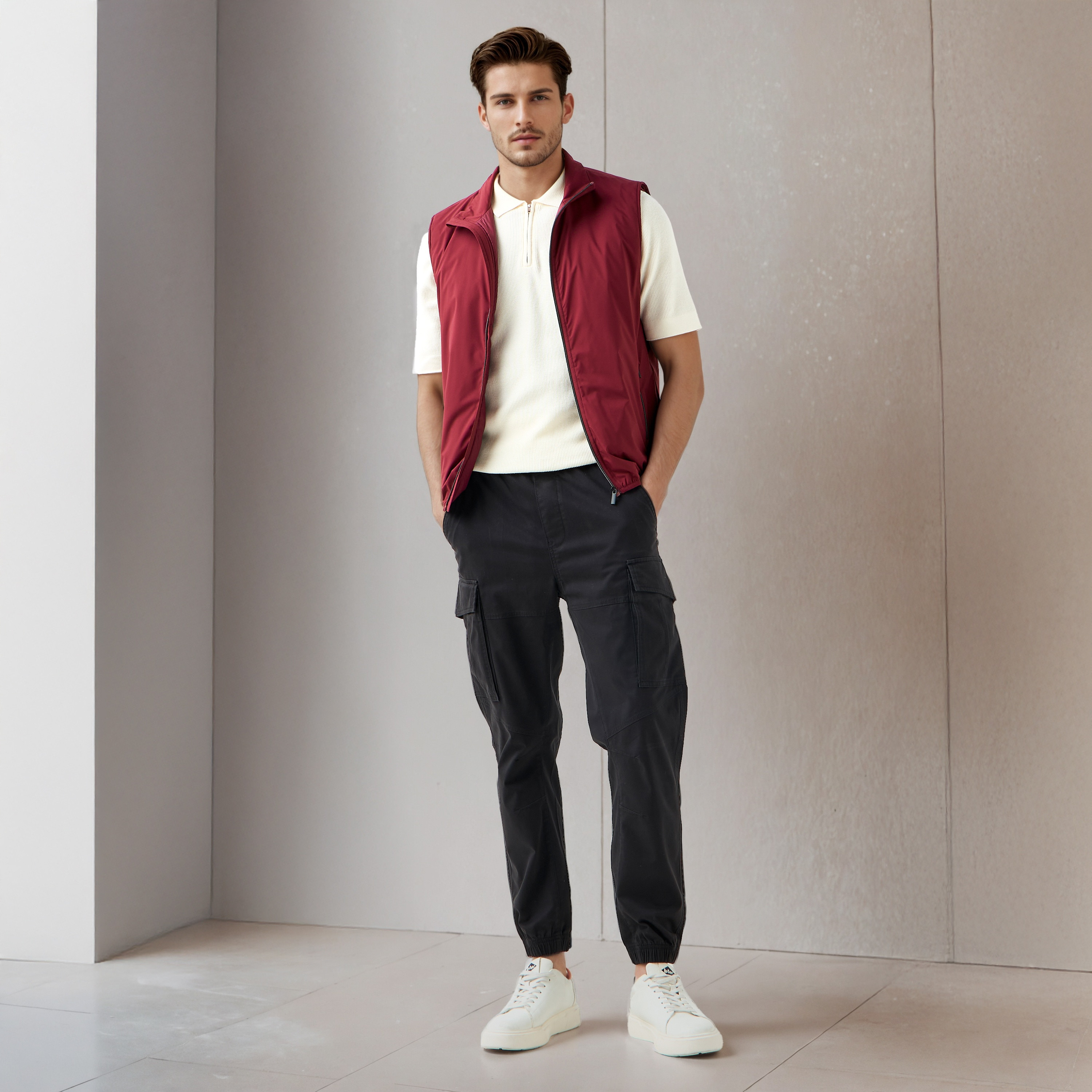 Men Regular Fit High Neck Gilet-men-clothing-jacketsandblazers-jackets-image-2