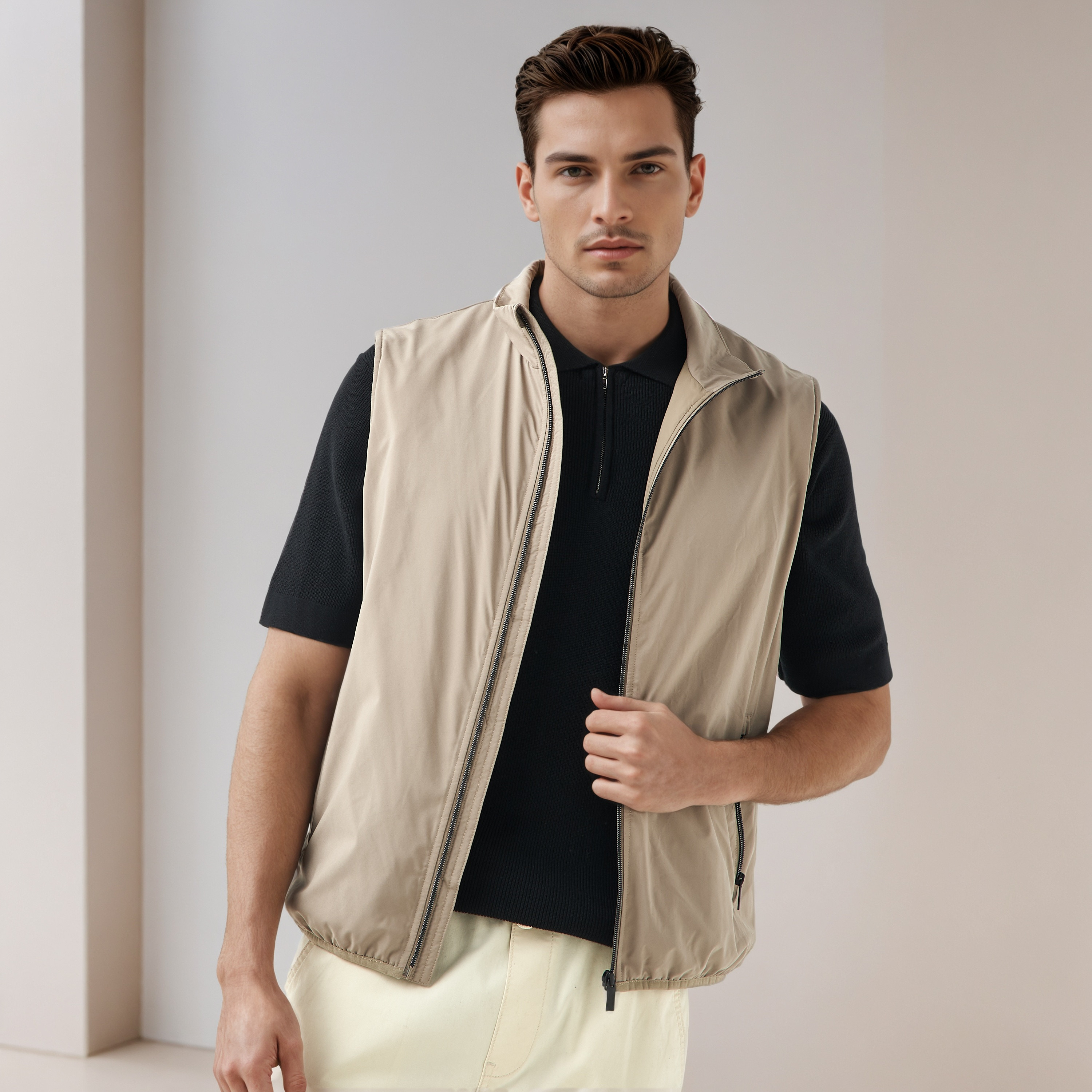 Men Regular Fit High Neck Gilet-men-clothing-jacketsandblazers-jackets-image-1