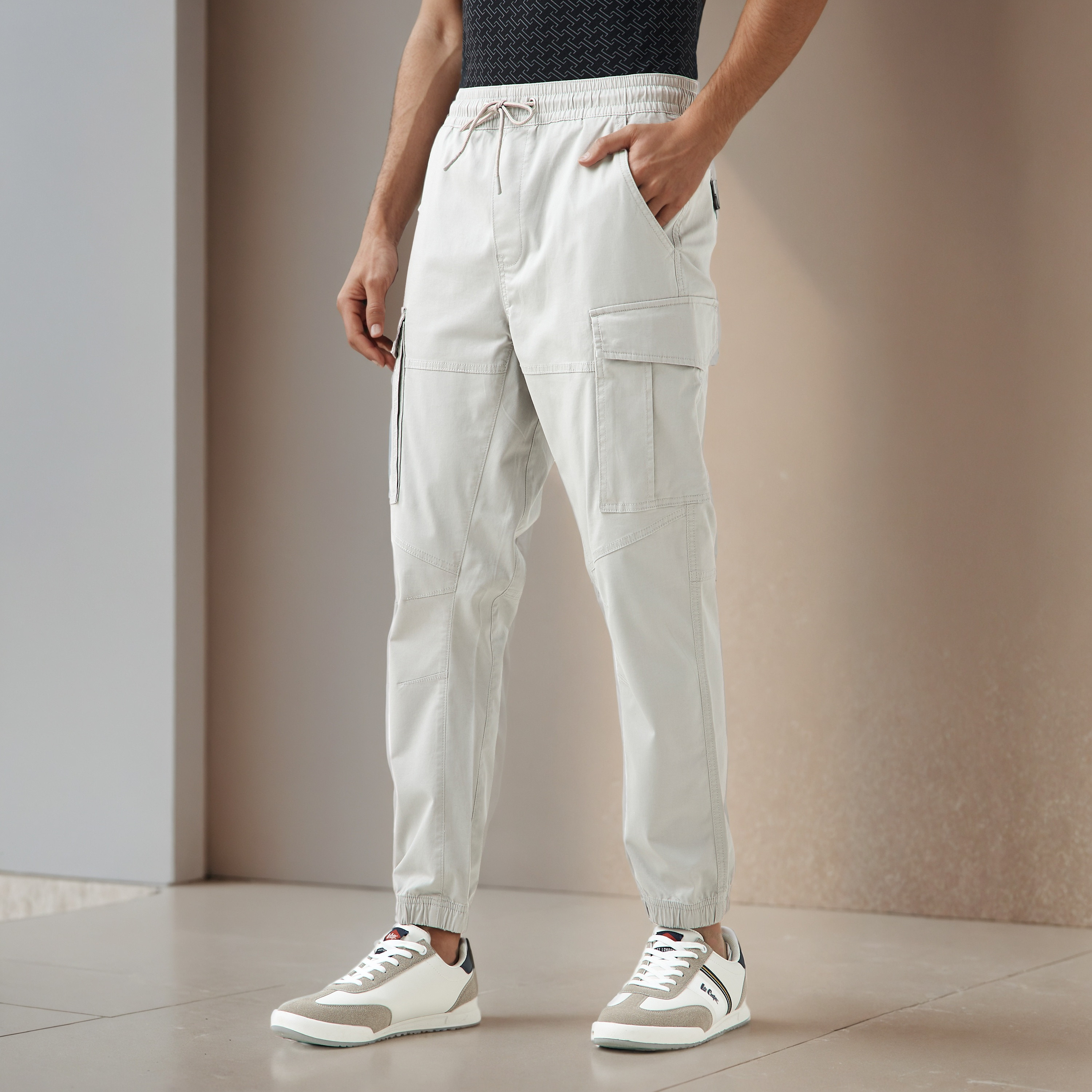 Men Slim Fit Cargo Flexi Waist Joggers-men-clothing-bottoms-joggers-image-1