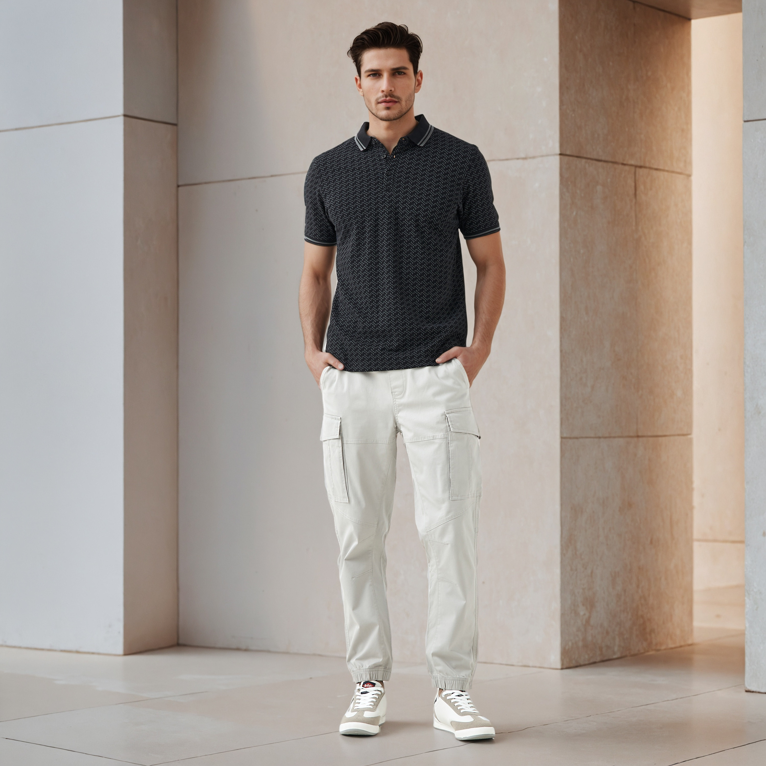 Men Slim Fit Cargo Flexi Waist Joggers-men-clothing-bottoms-joggers-image-2