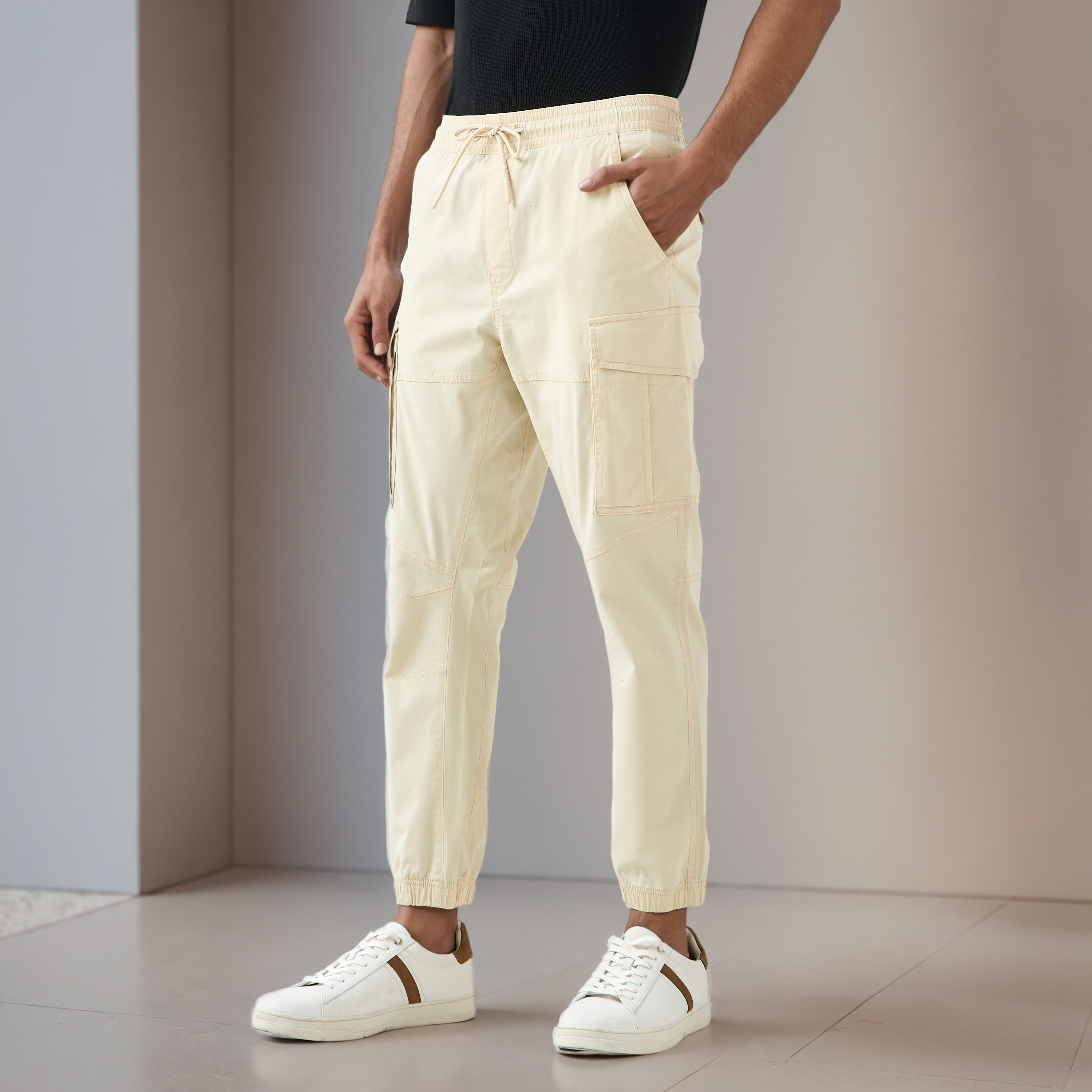 Men Slim Fit Cargo Flexi Waist Joggers-men-clothing-bottoms-joggers-image-1