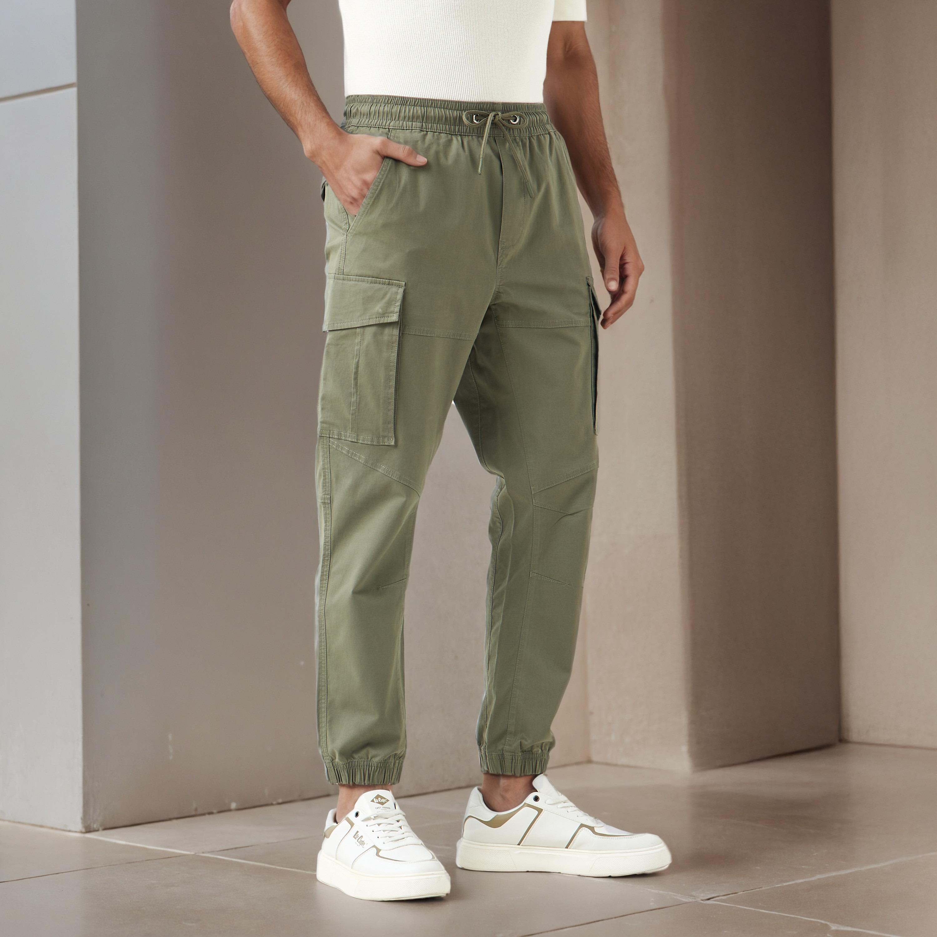 Men Slim Fit Cargo Flexi Waist Joggers-men-clothing-bottoms-joggers-image-1