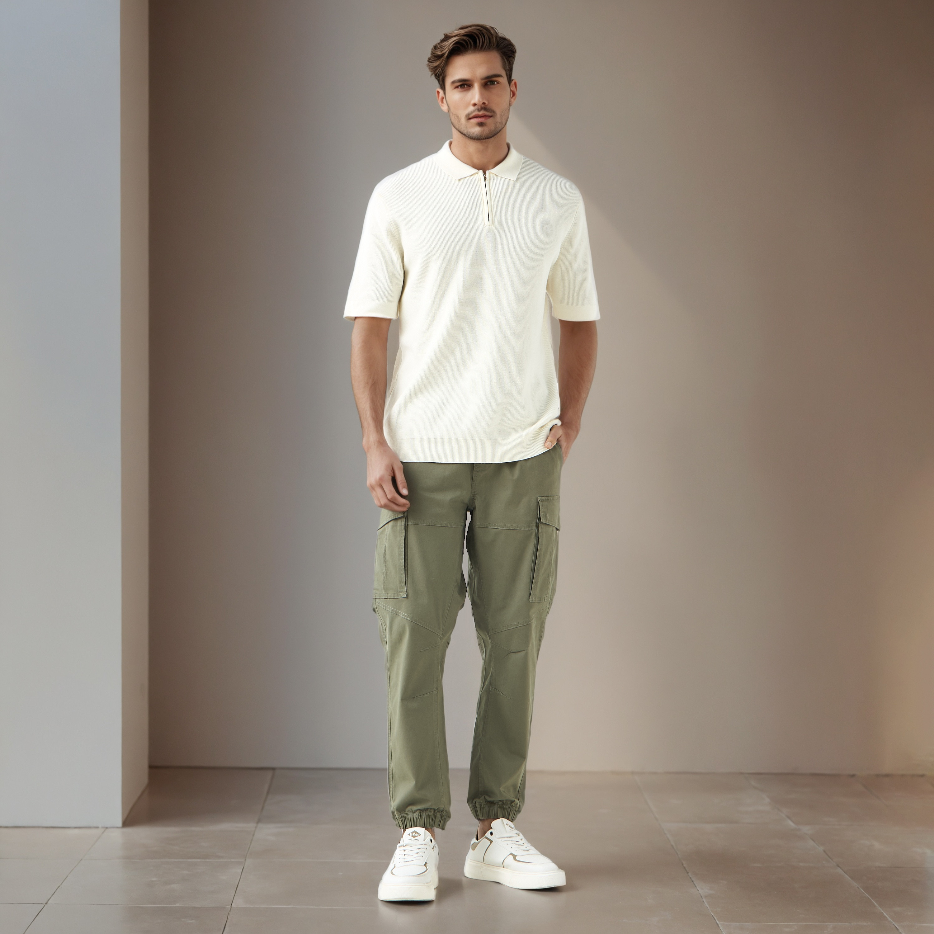 Men Slim Fit Cargo Flexi Waist Joggers-men-clothing-bottoms-joggers-image-2
