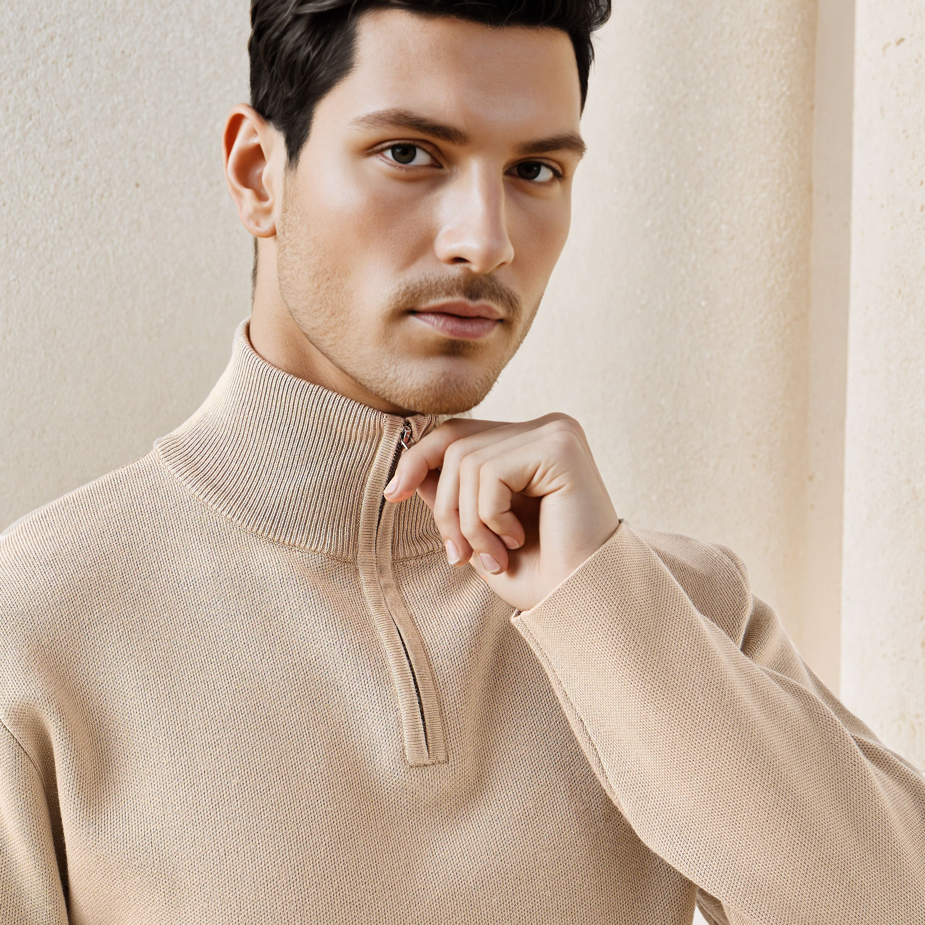 كنزة بارزة الملمس بياقة عالية-men-clothing-sweatersandpullovers-image-16