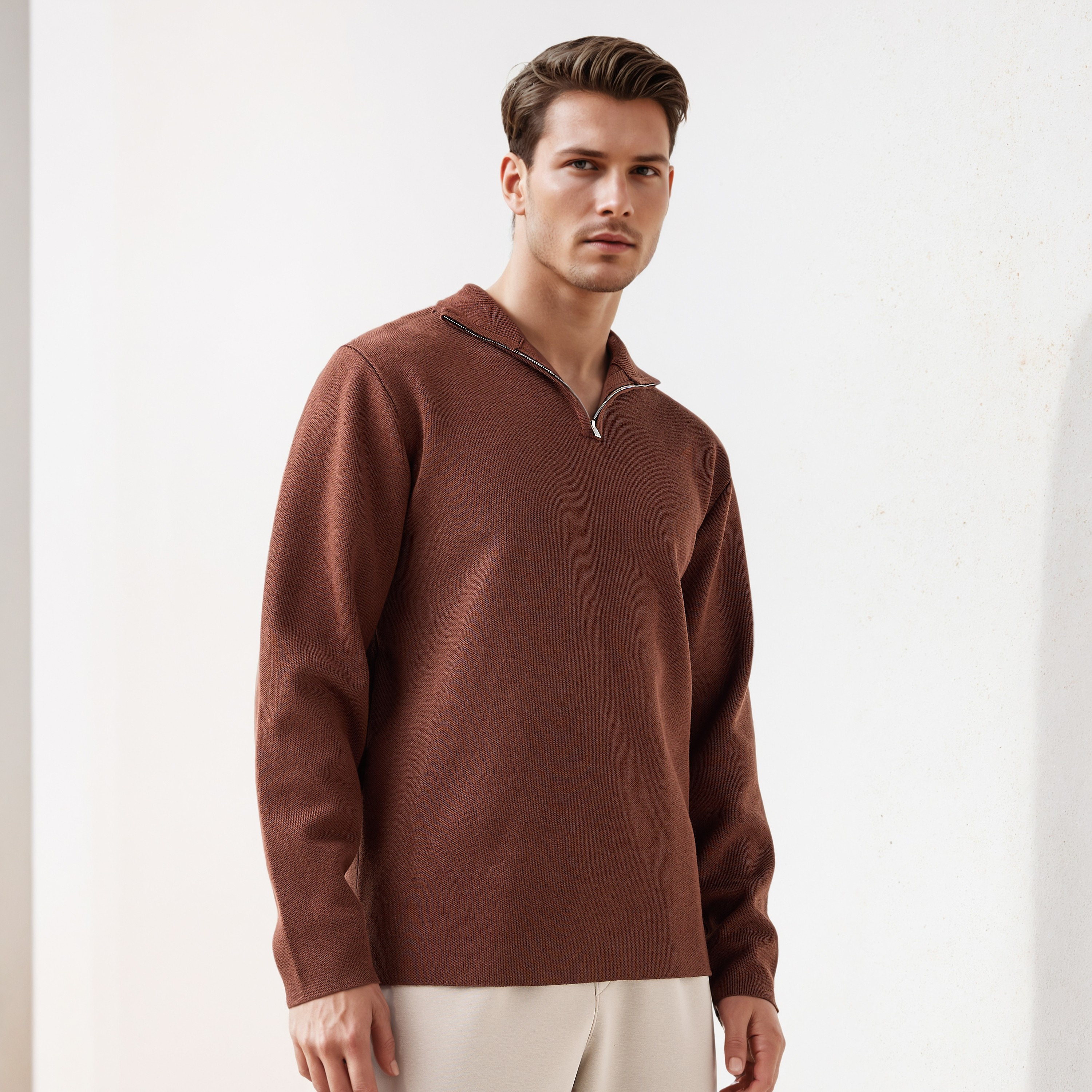 كنزة بارزة الملمس بياقة عالية-men-clothing-sweatersandpullovers-image-9