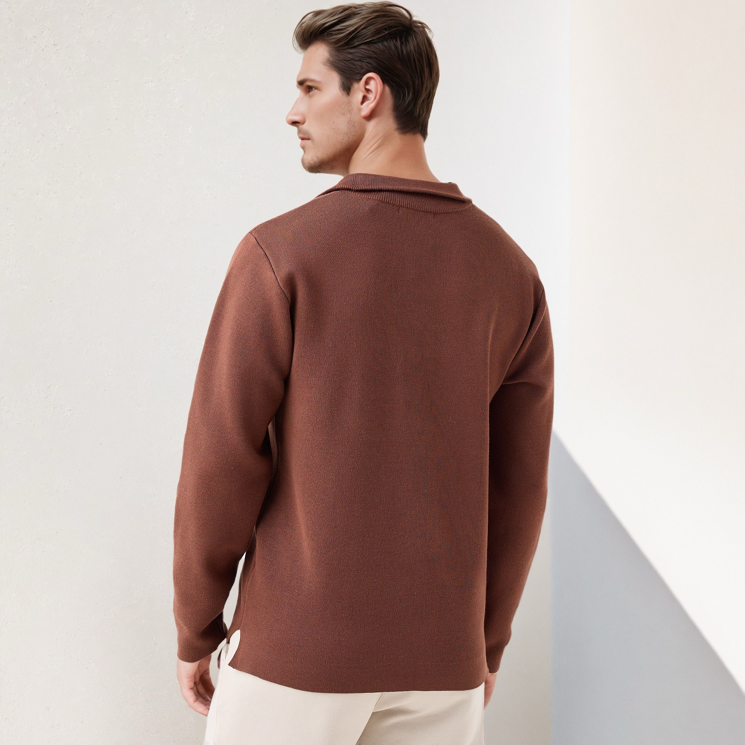 Textured Sweater with Mock Neck-men-clothing-sweatersandpullovers-image-4