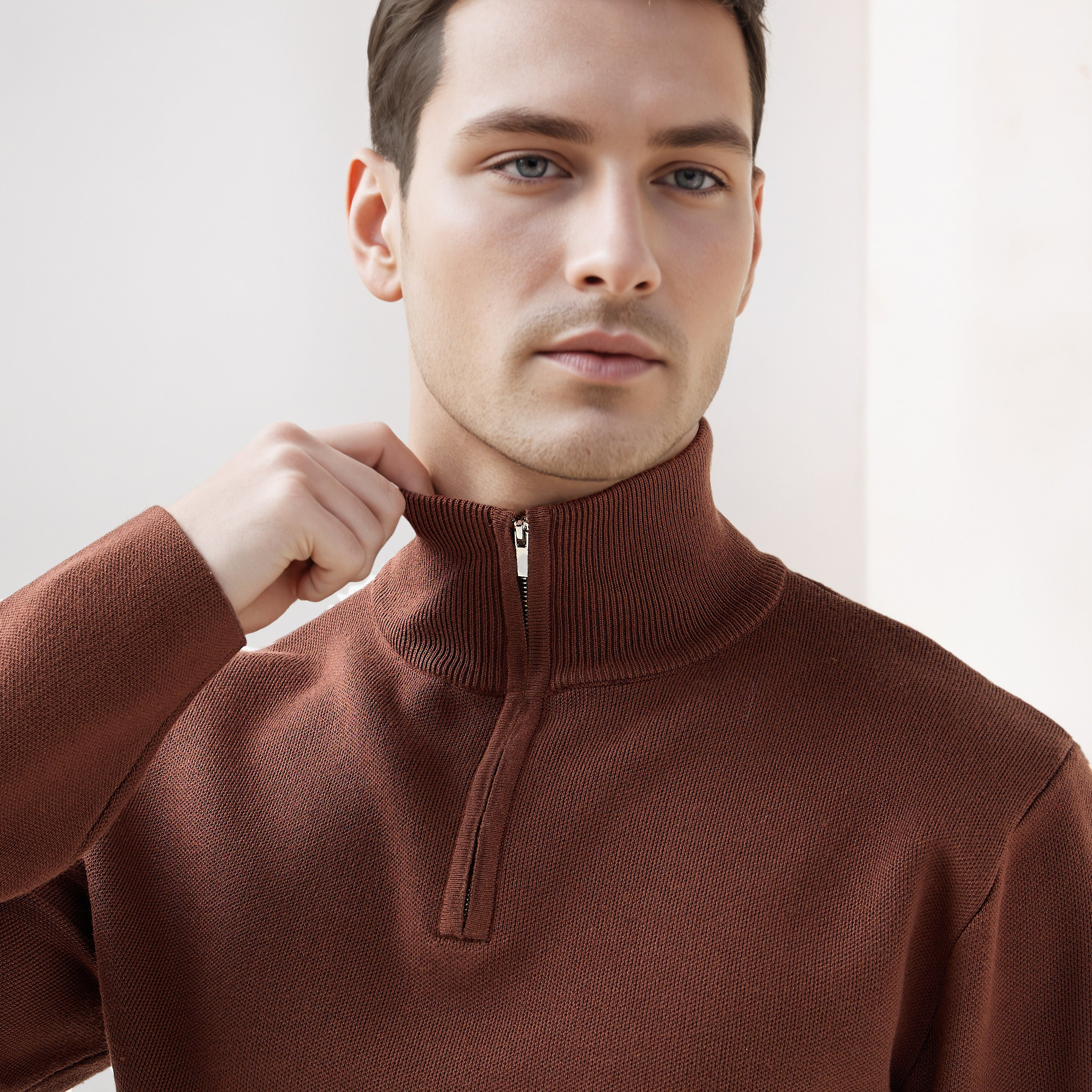كنزة بارزة الملمس بياقة عالية-men-clothing-sweatersandpullovers-image-11