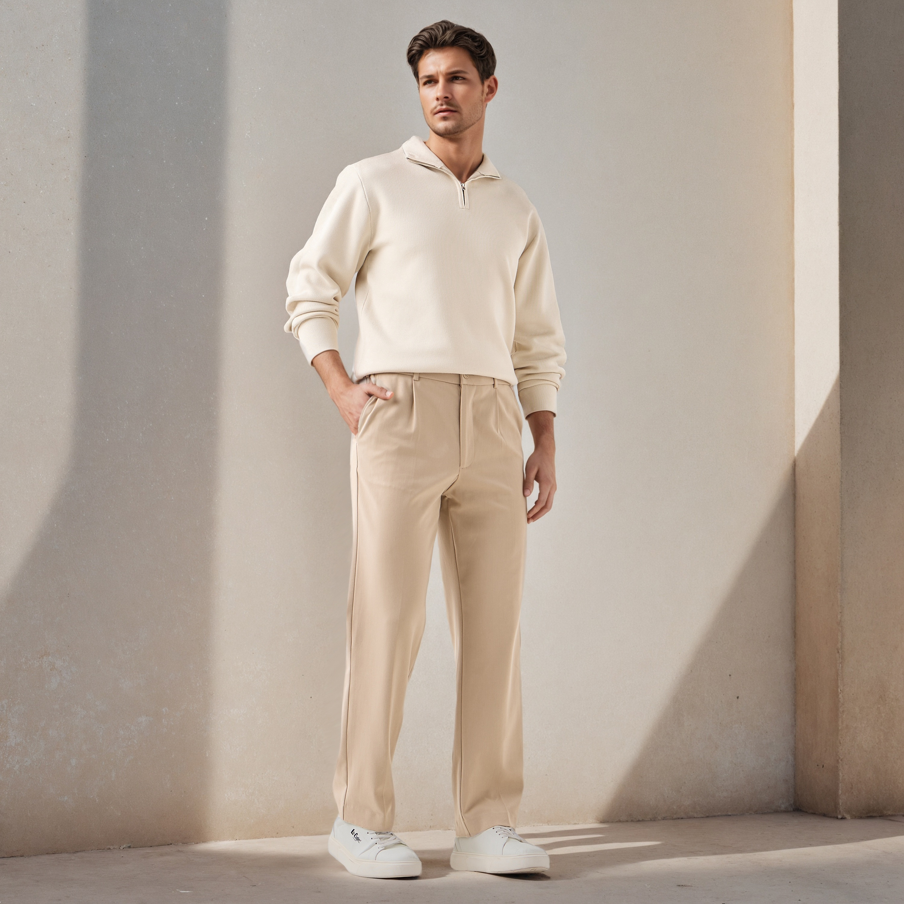 Textured Sweater with Mock Neck-men-clothing-sweatersandpullovers-image-2
