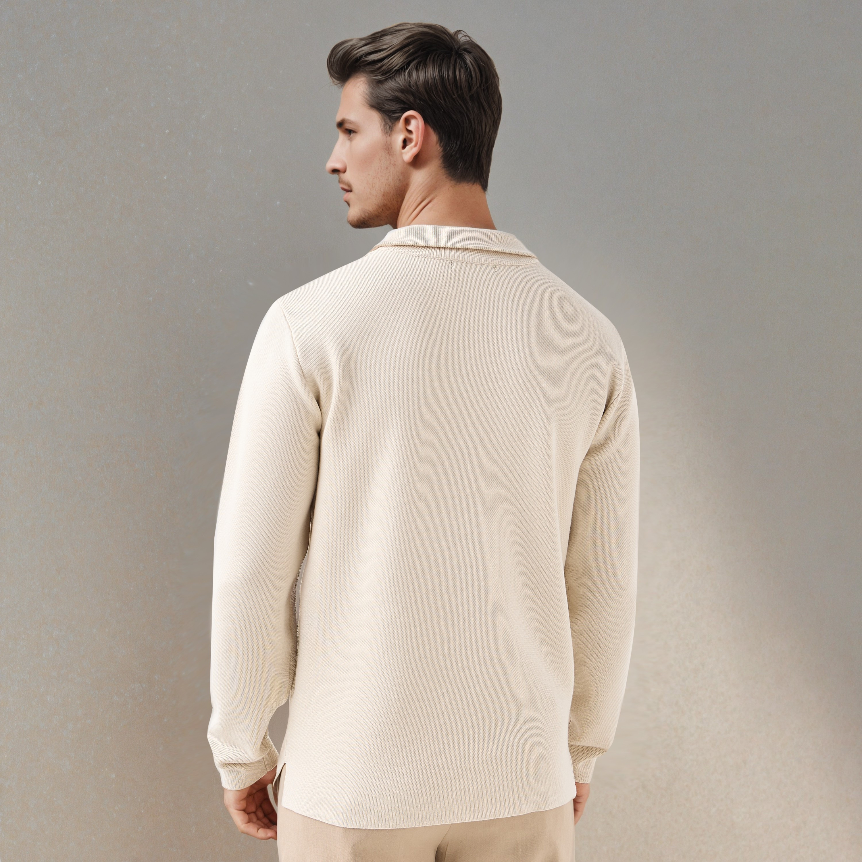 Textured Sweater with Mock Neck-men-clothing-sweatersandpullovers-image-3