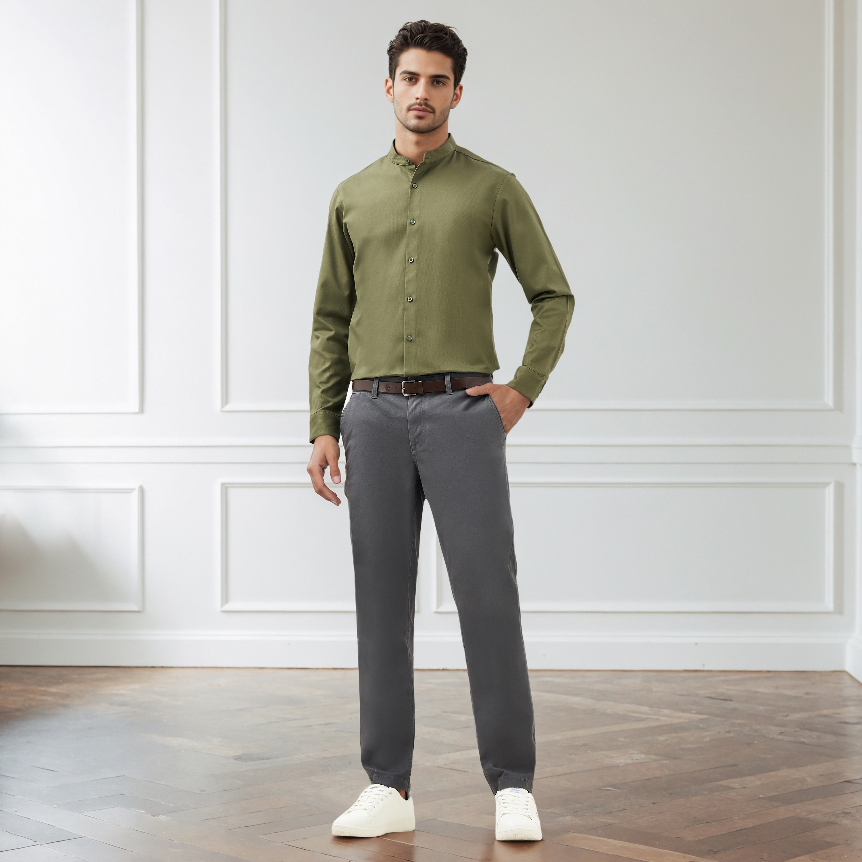 بنطلون تشينو بقصّة سليم وجيوب وحزام-men-clothing-bottoms-trousersandchinos-chinos-image-3
