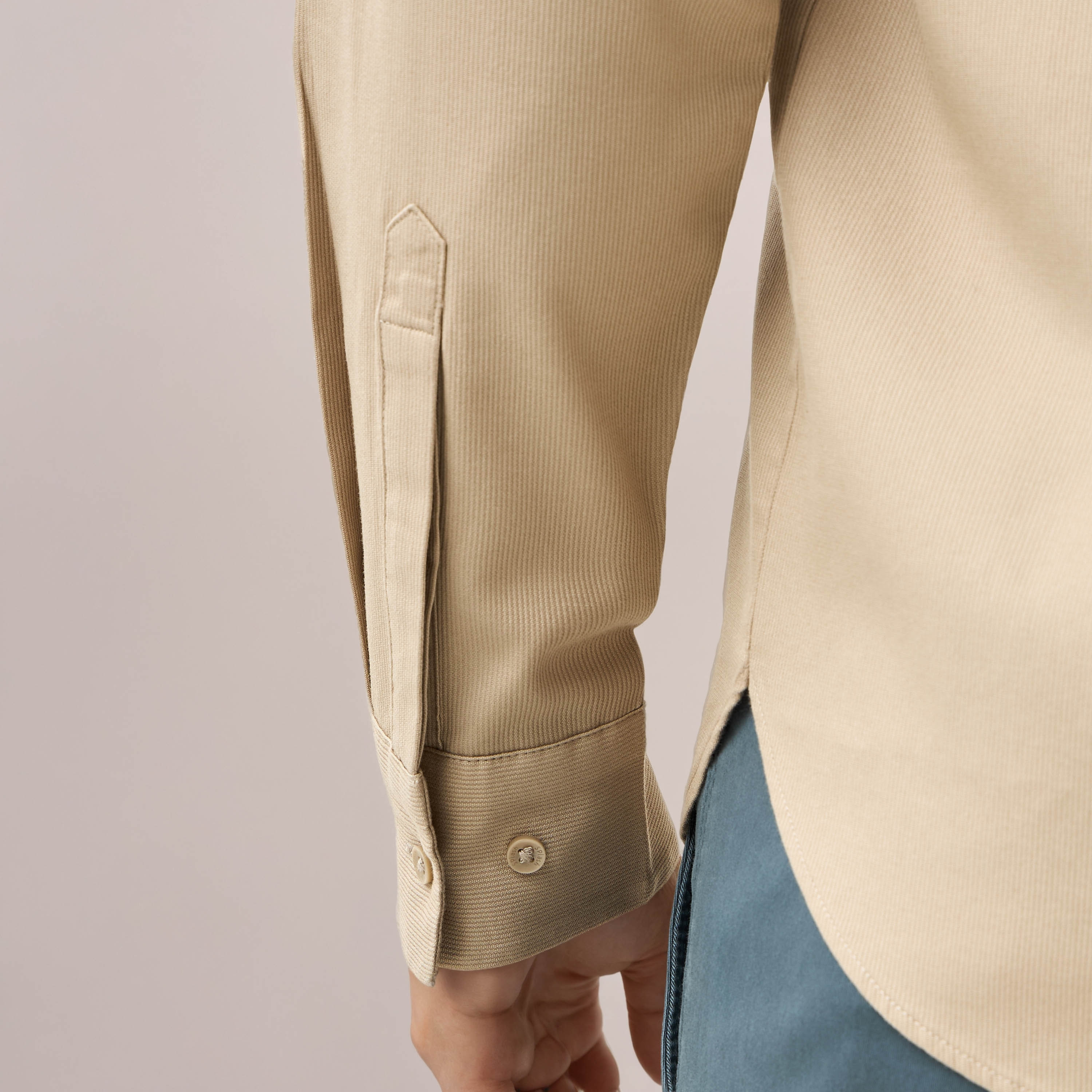 Regular Fit Textured Shirt with Mandarin Collar-men-clothing-shirts-image-6