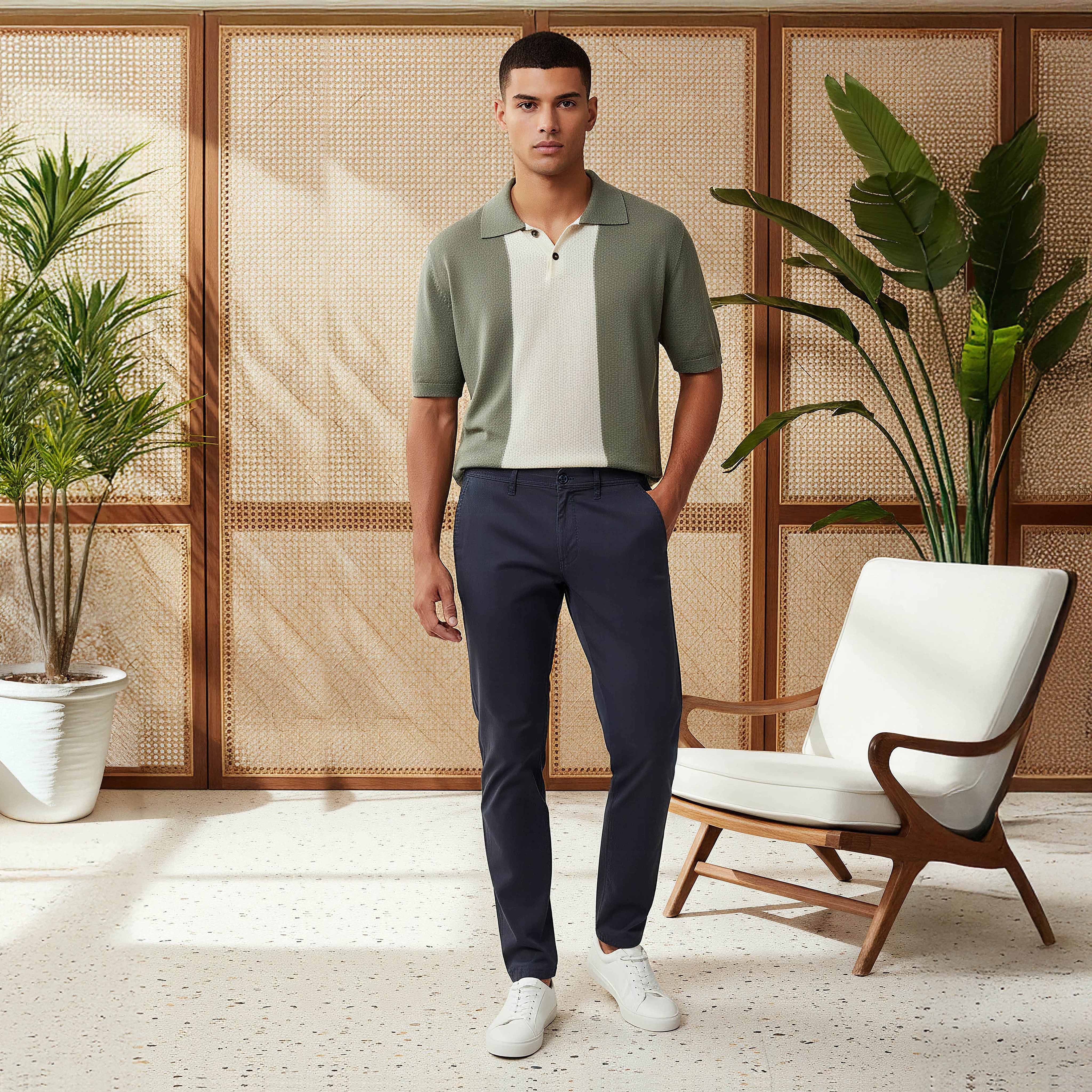 بنطلون تشينو رجالي بقصة ضيقة من مزيج قطني-men-clothing-bottoms-trousersandchinos-chinos-image-4