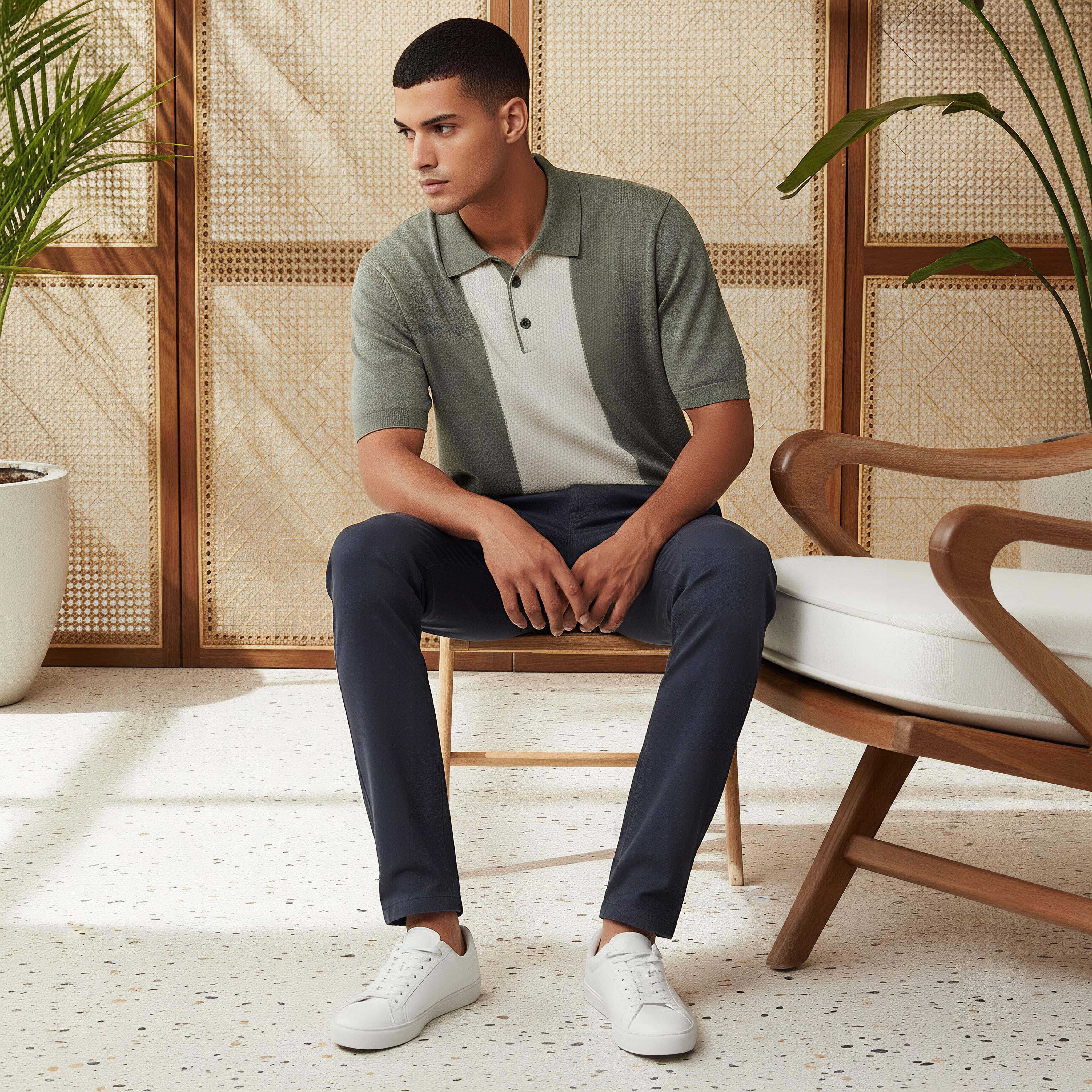 بنطلون تشينو رجالي بقصة ضيقة من مزيج قطني-men-clothing-bottoms-trousersandchinos-chinos-image-1