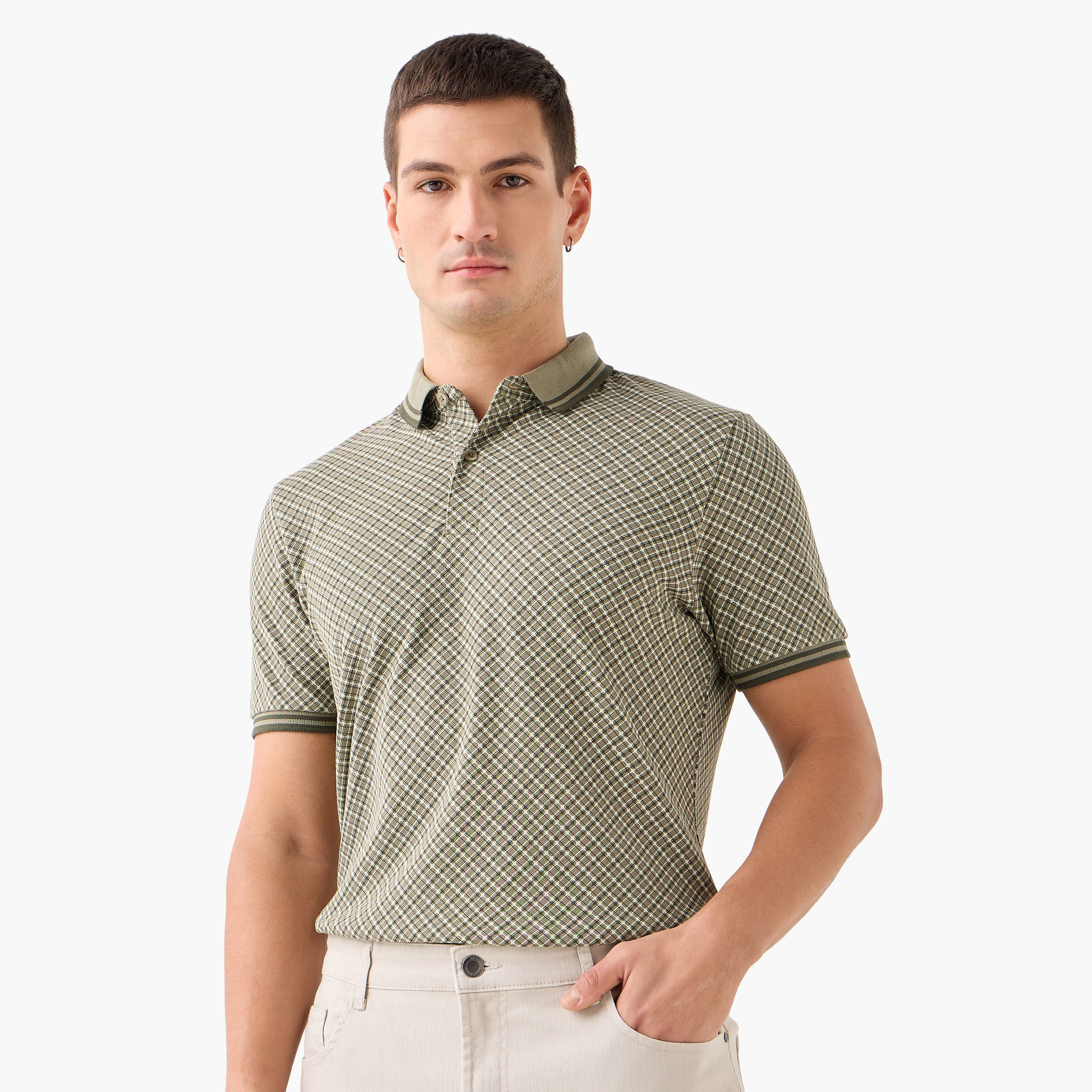 Checked Regular Fit Polo T-shirt-men-clothing-tshirtsandpolos-polos-image-1