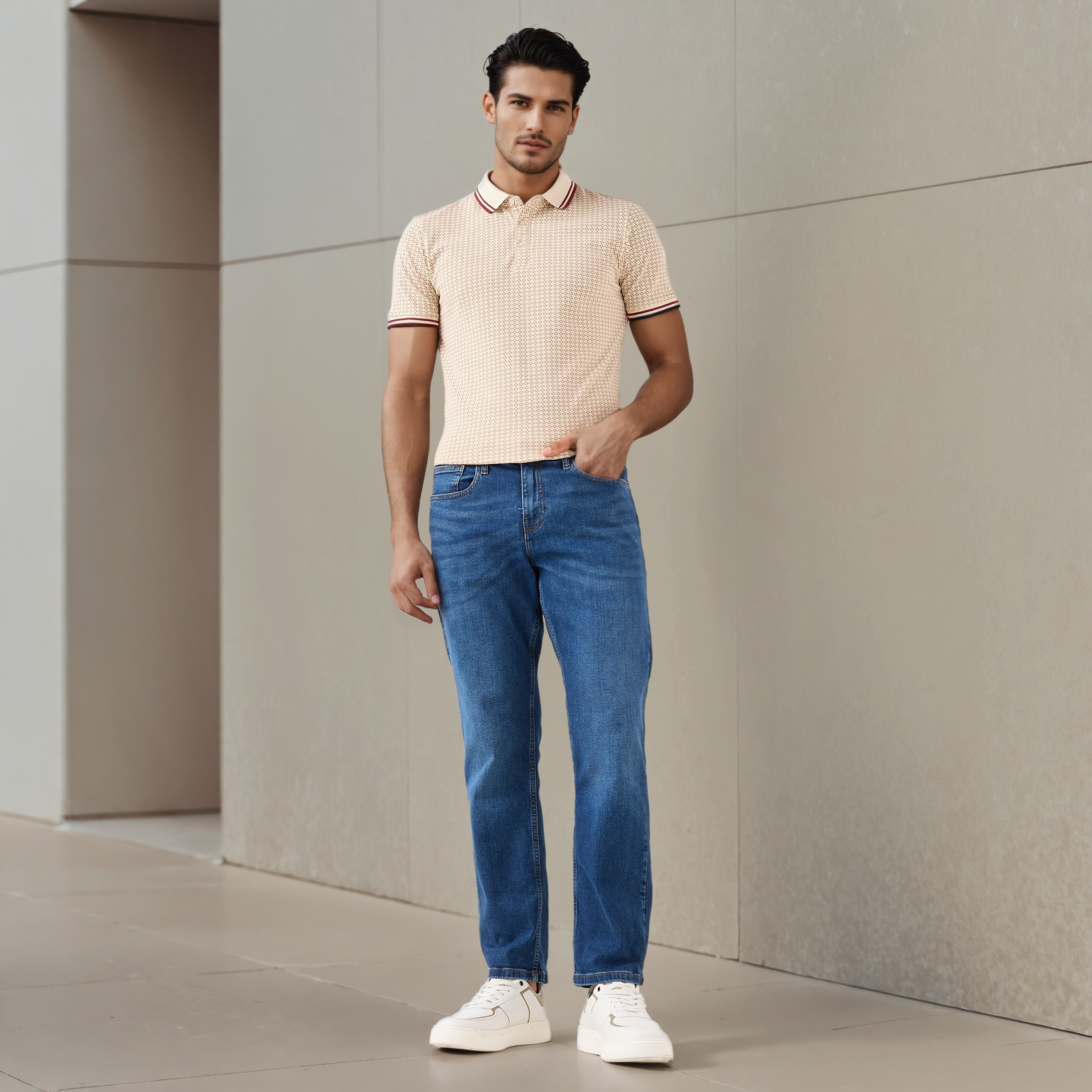 تيشيرت بولو رجالي بطبعات وأكمام قصيرة-men-clothing-tshirtsandpolos-polos-image-2