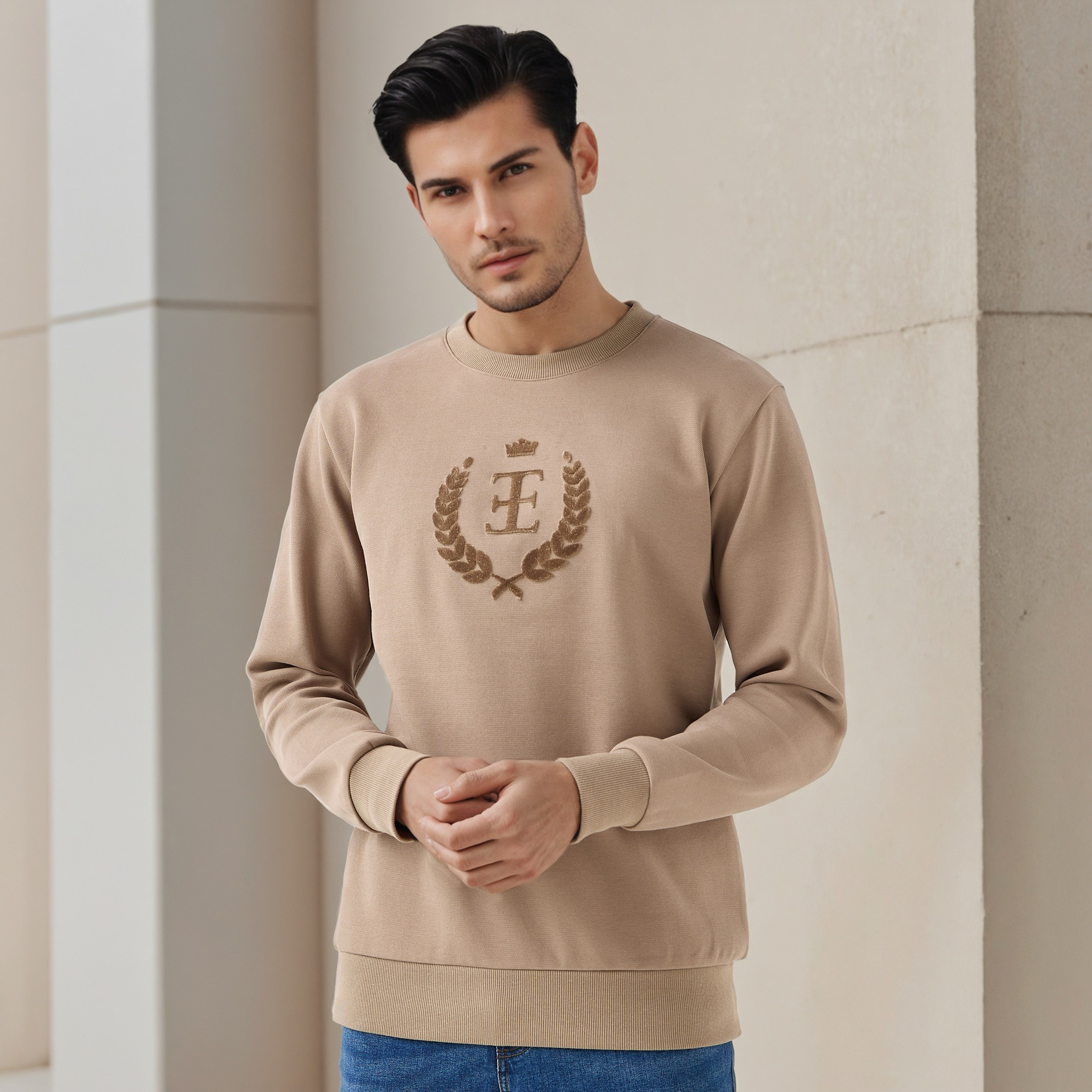Emperor Men Relaxed Fit Cotton Blend Sweatshirt-men-winterwear-hoodiesandsweatshirts-image-1