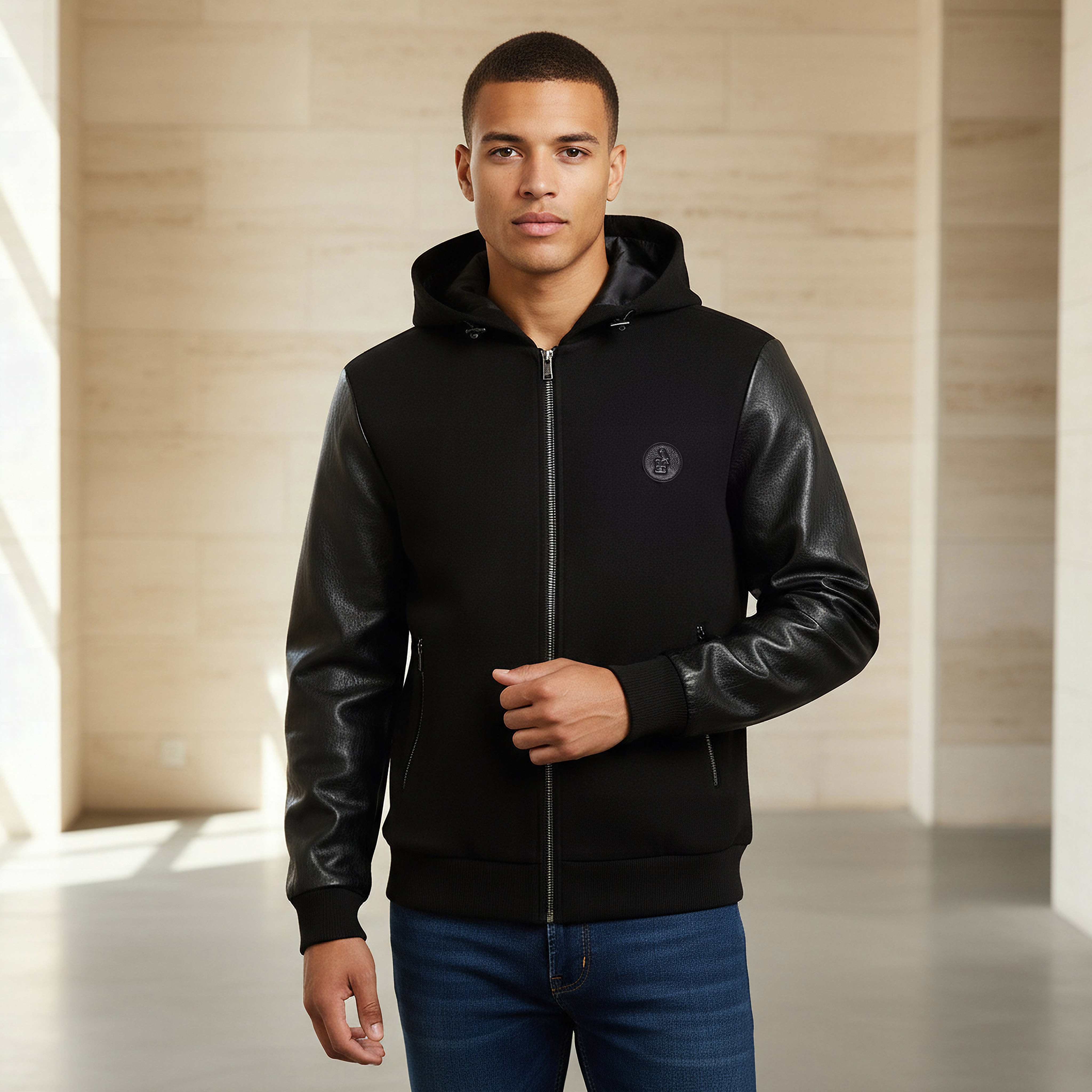 Emperor Men Hooded Biker Jacket-men-clothing-jacketsandblazers-jackets-image-1