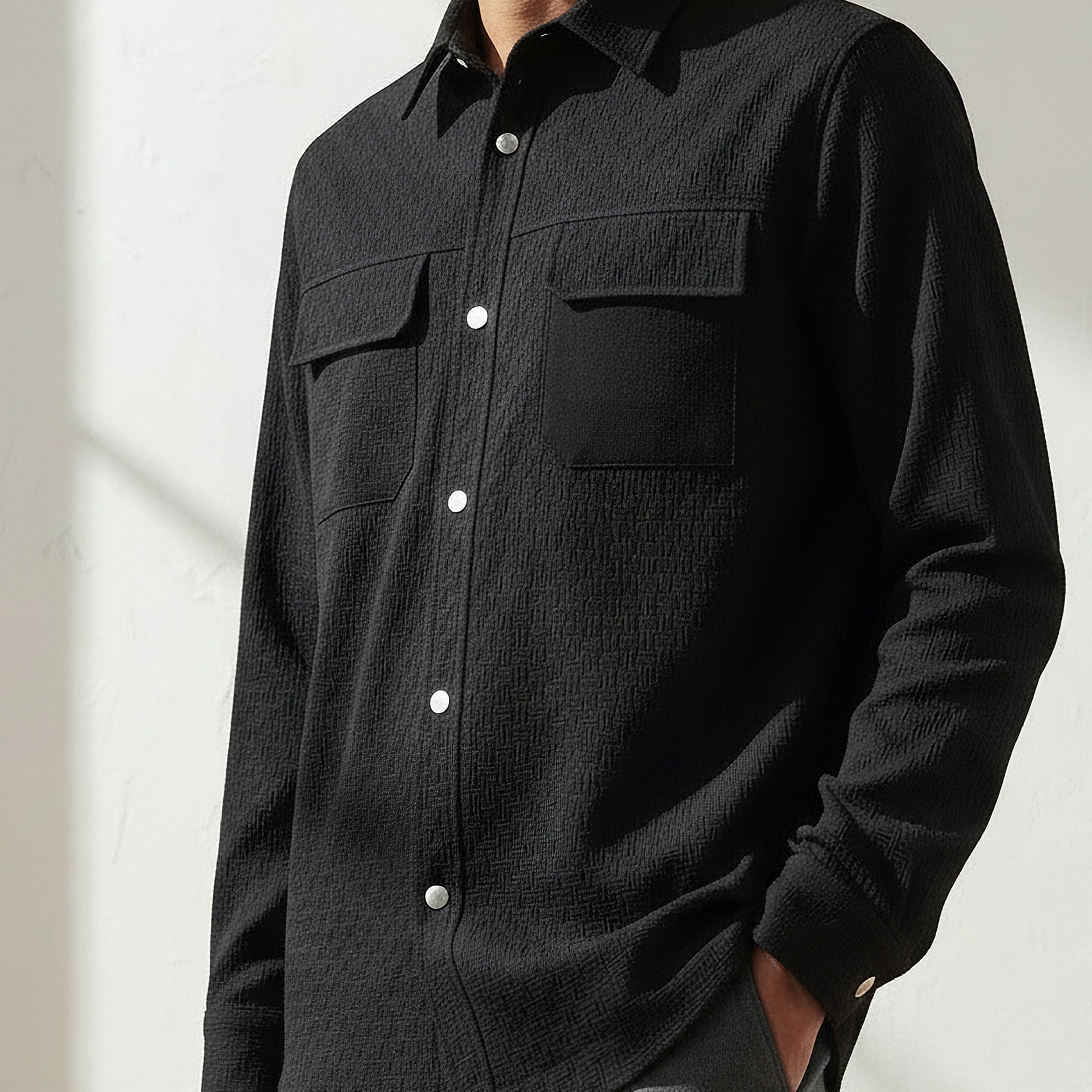 Emperor Men Regular Fit Textured Shacket-men-clothing-jacketsandblazers-jackets-image-4