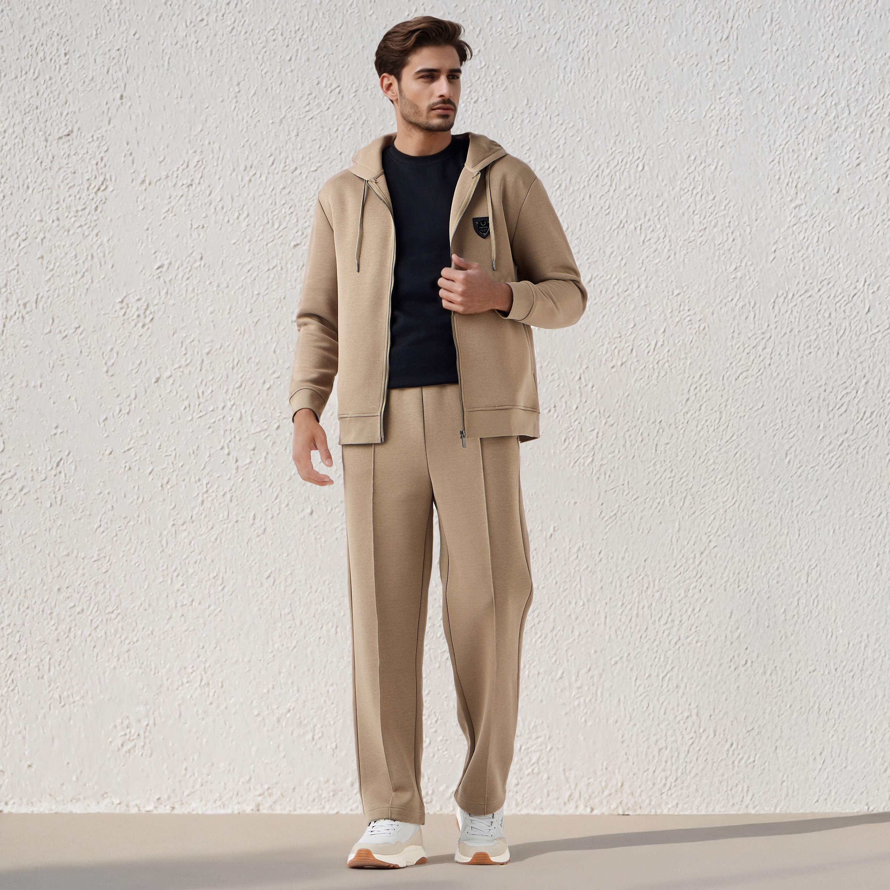 بنطلون رياضي بقصّة عادية وتفاصيل ألواح للرجال من إمبيرور-men-clothing-bottoms-joggers-image-2