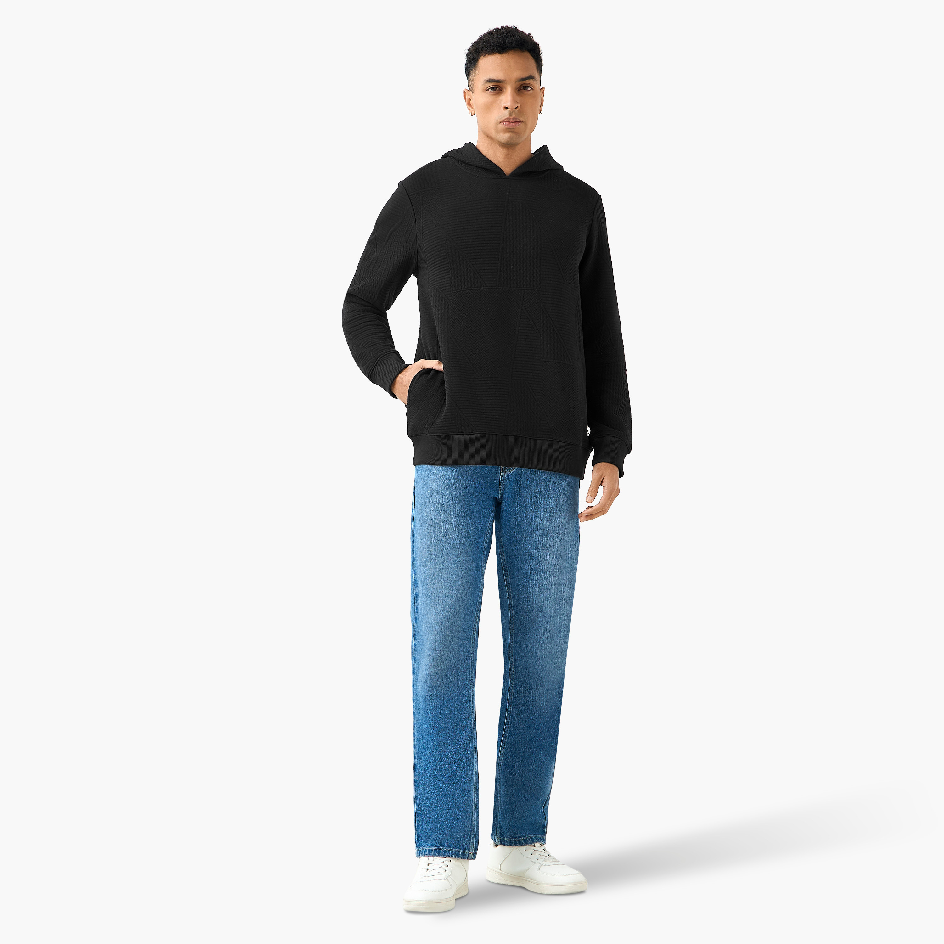 Emperor Men Relaxed Fit Textured Jacquard Hoodie-men-winterwear-hoodiesandsweatshirts-image-2