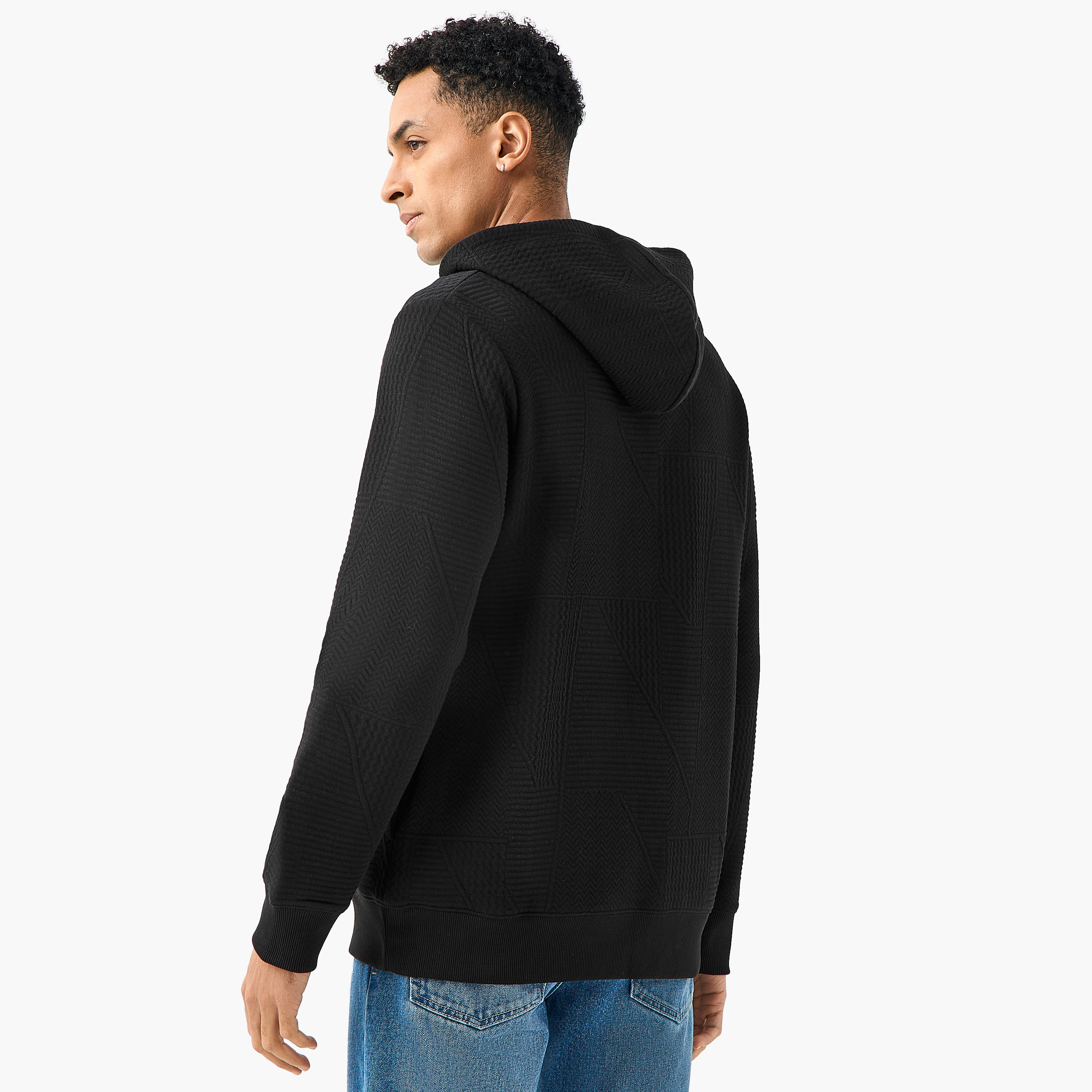 Emperor Men Relaxed Fit Textured Jacquard Hoodie-men-winterwear-hoodiesandsweatshirts-image-4