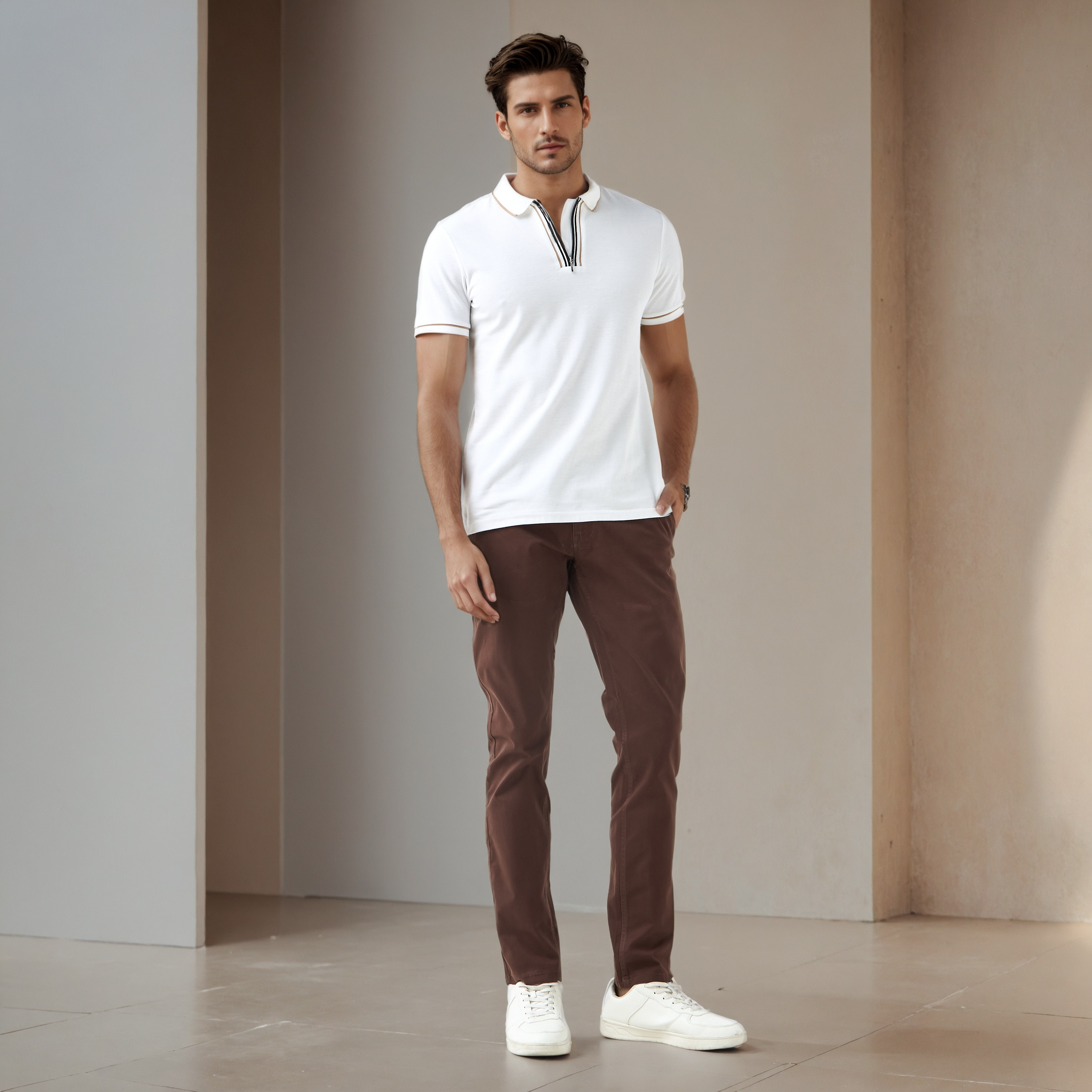 بنطلون شينو بقصة ضيقة ومقاوم للتجاعيد للرجال-men-clothing-bottoms-trousersandchinos-chinos-image-3
