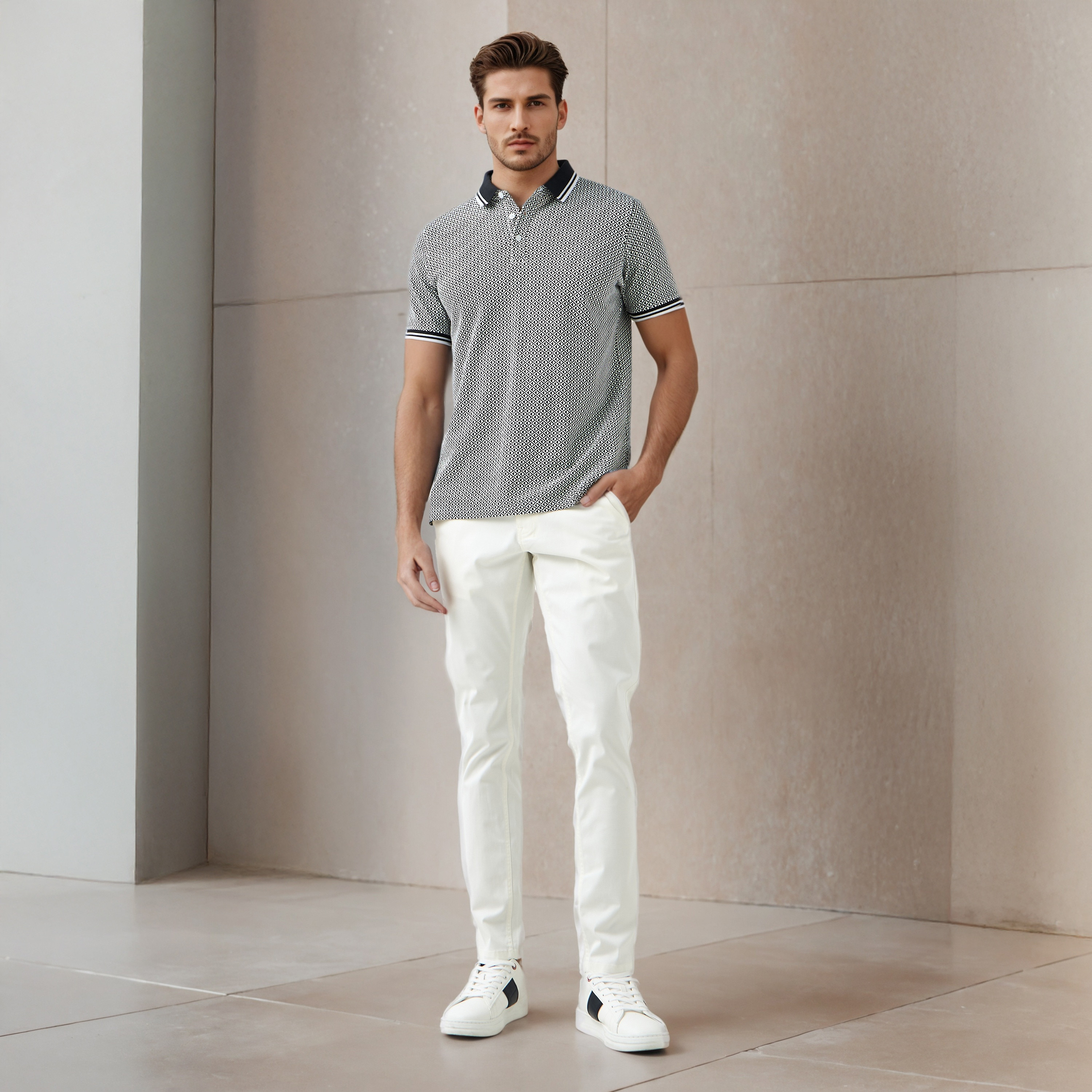 بنطلون شينو بقصة ضيقة ومقاوم للتجاعيد للرجال-men-clothing-bottoms-trousersandchinos-chinos-image-3