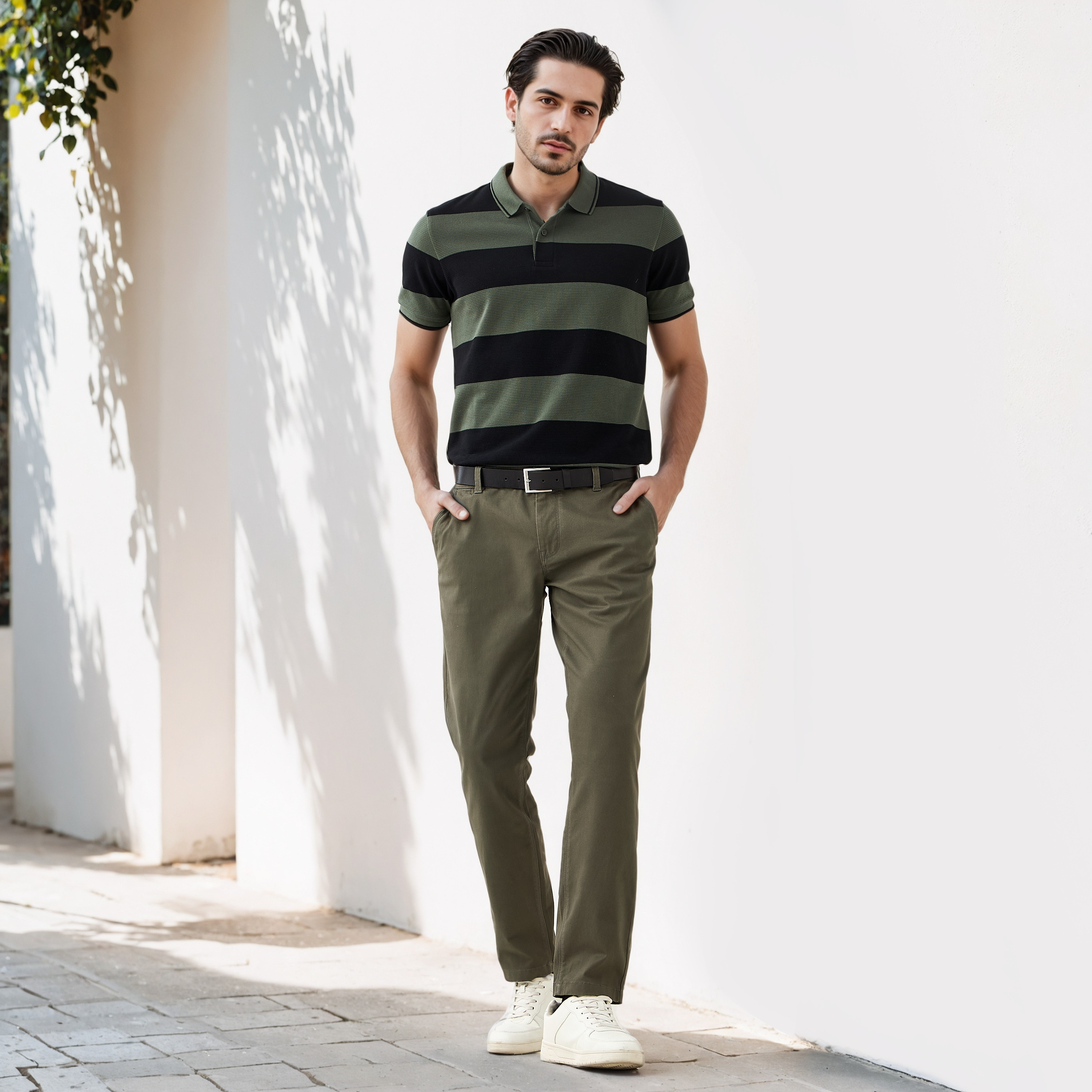 بنطلون تشينو مزيج قطني بقصة عادية وطول كامل للرجال-men-clothing-bottoms-trousersandchinos-chinos-image-3
