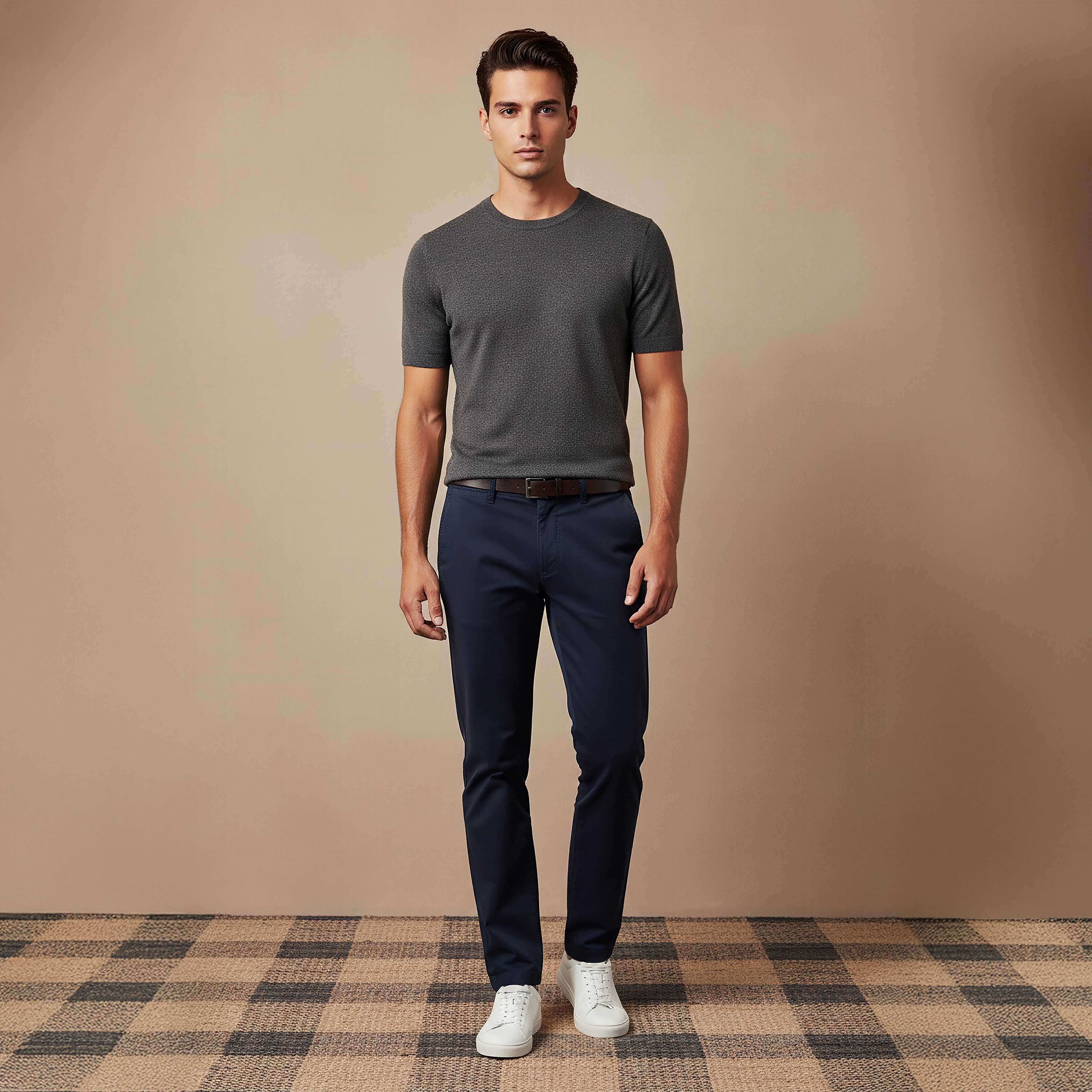 بنطلون تشينو مزيج قطني بقصة عادية وطول كامل للرجال-men-clothing-bottoms-trousersandchinos-chinos-image-3