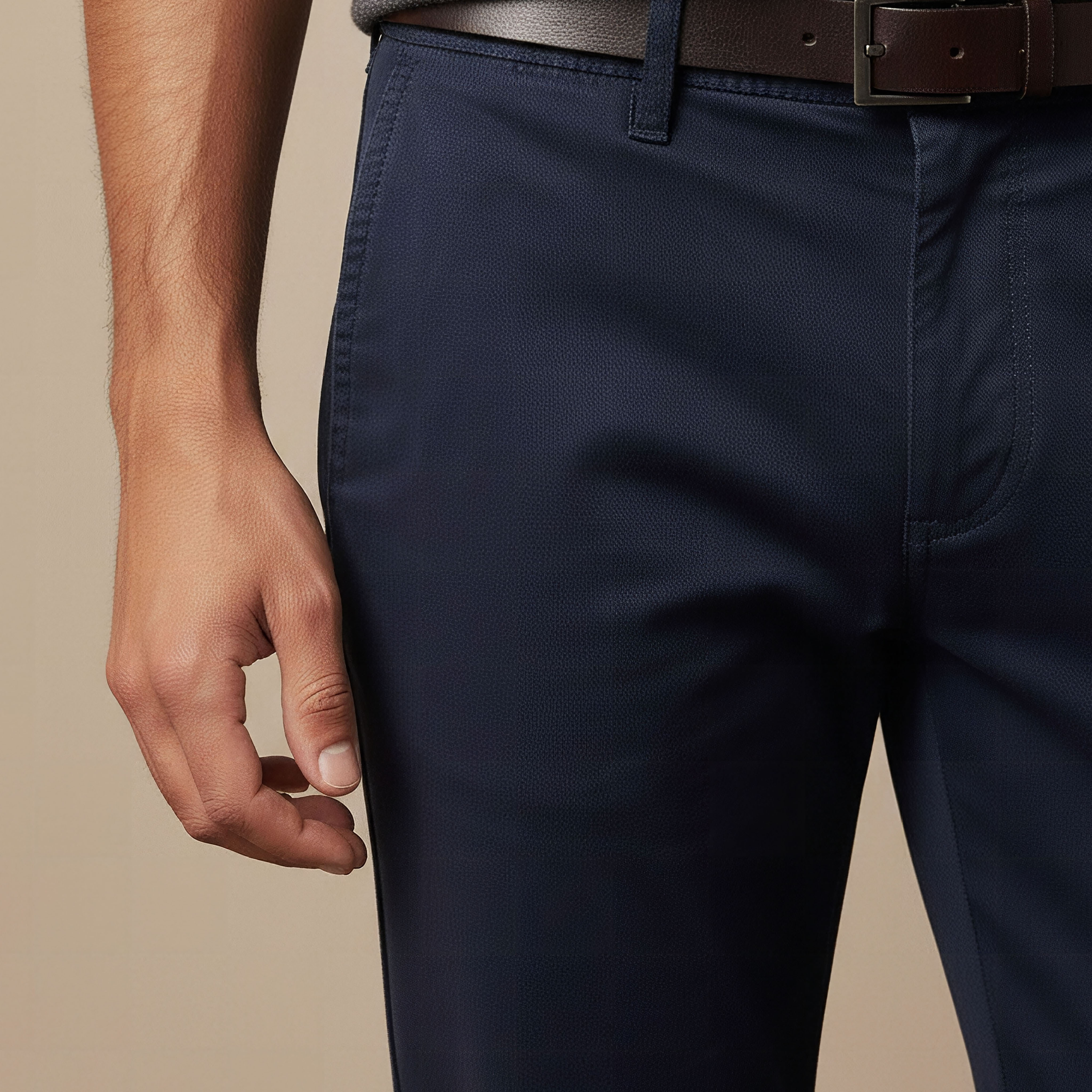 بنطلون تشينو مزيج قطني بقصة عادية وطول كامل للرجال-men-clothing-bottoms-trousersandchinos-chinos-image-1