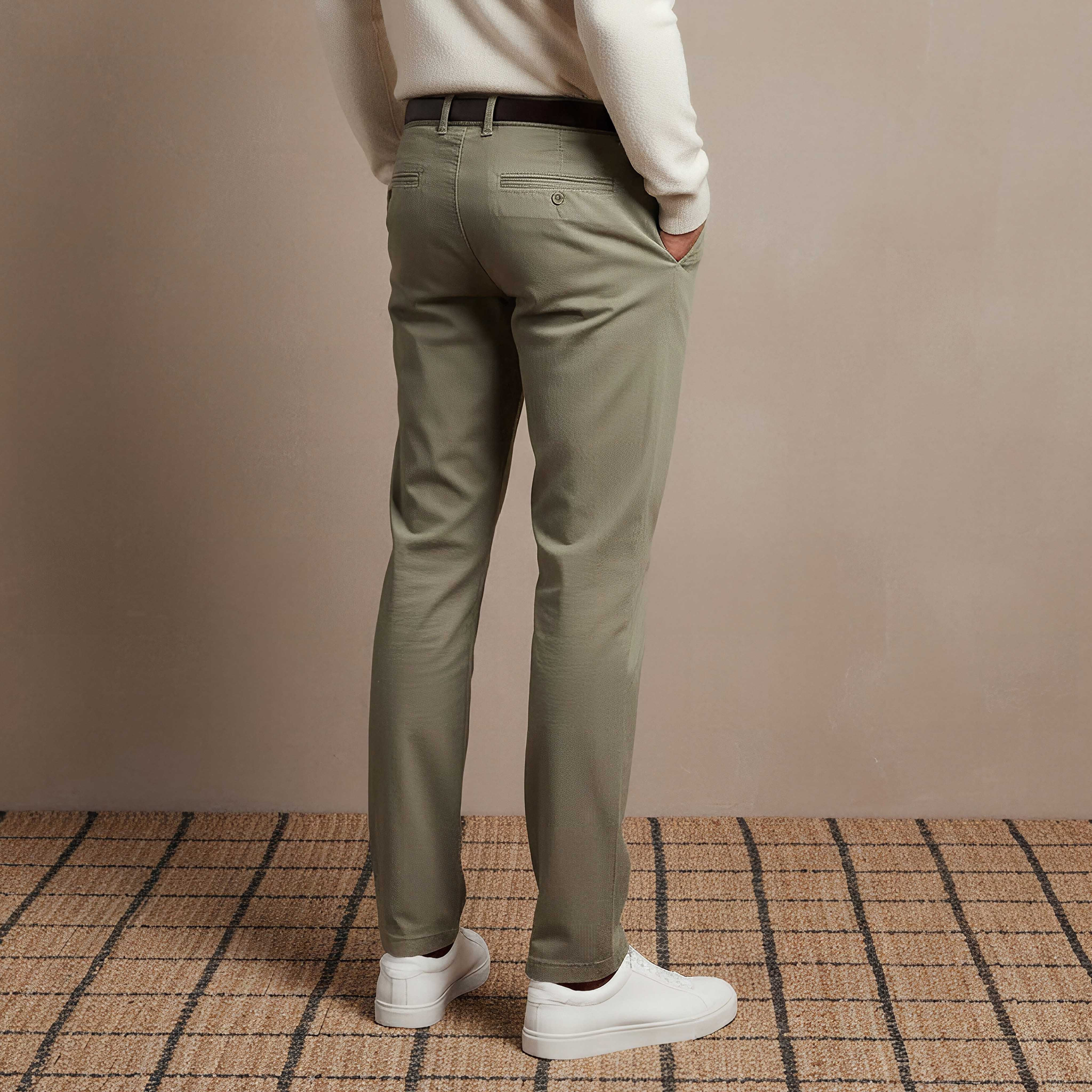 بنطلون تشينو مزيج قطني بقصة عادية وطول كامل للرجال-men-clothing-bottoms-trousersandchinos-chinos-image-2