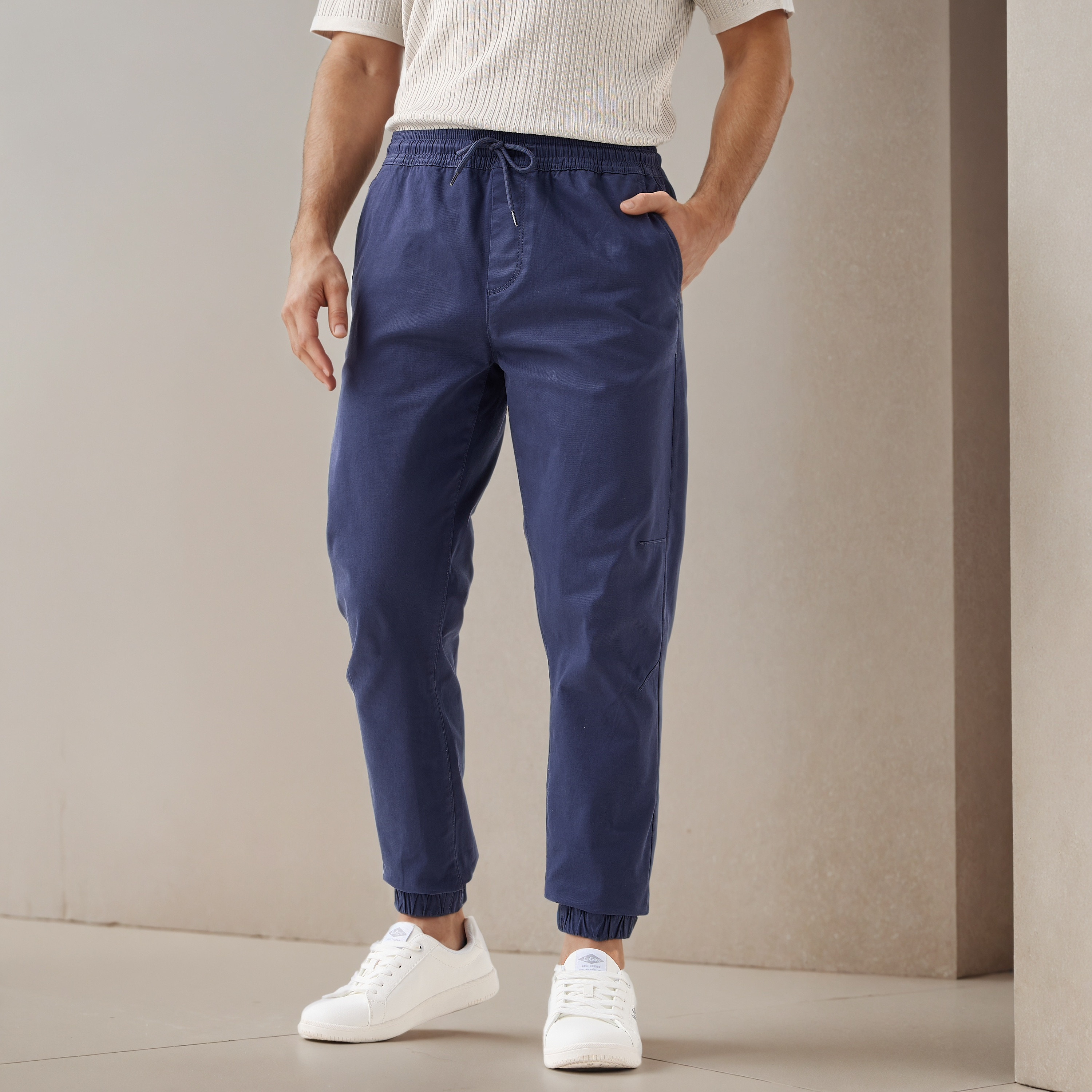Drawstring Waist Flexi Waist Joggers-men-clothing-bottoms-joggers-image-1