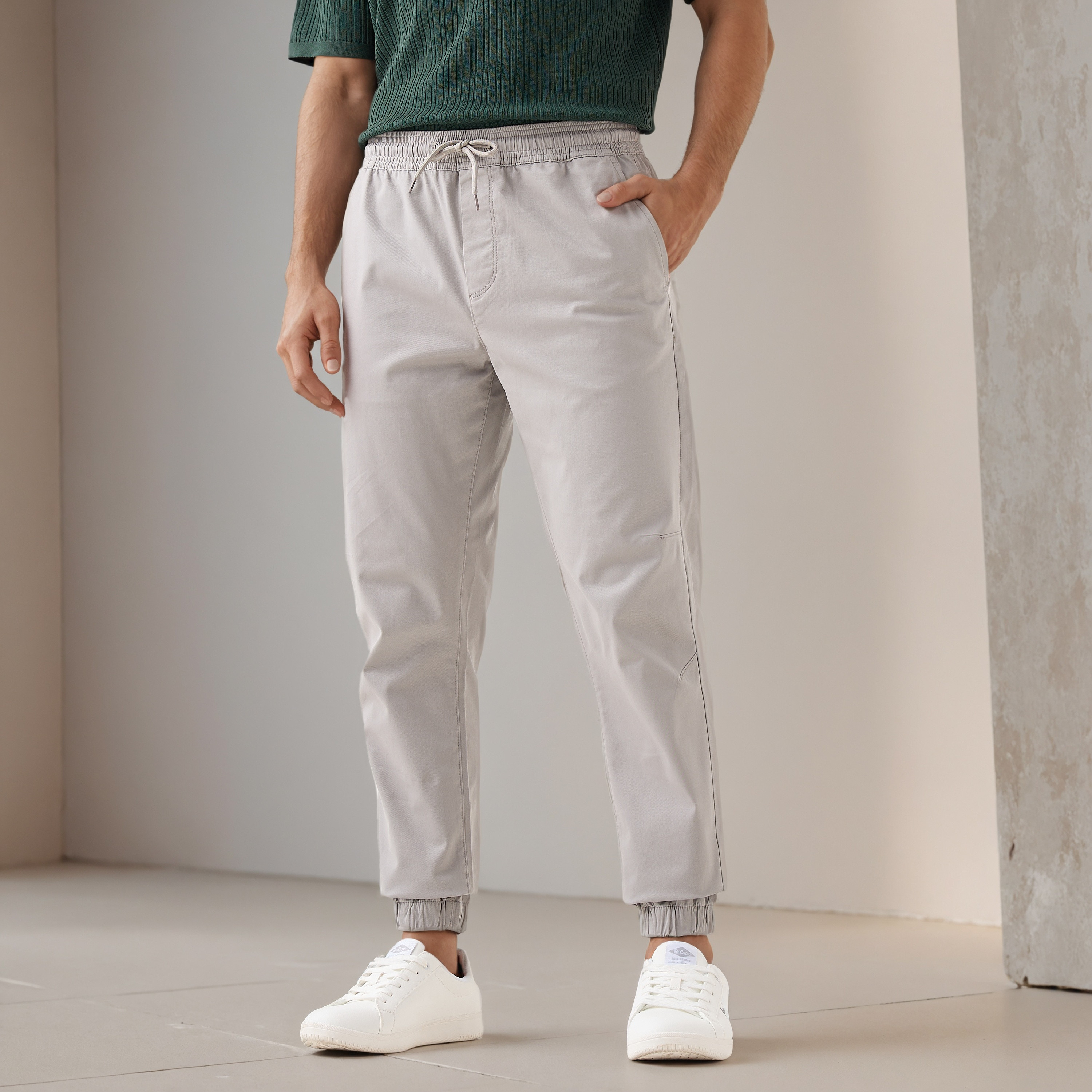 Drawstring Waist Flexi Waist Joggers-men-clothing-bottoms-joggers-image-1